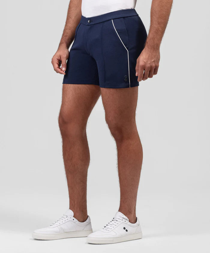 RON DORFF TENNIS SHORTS W/ PIPING - NAVY