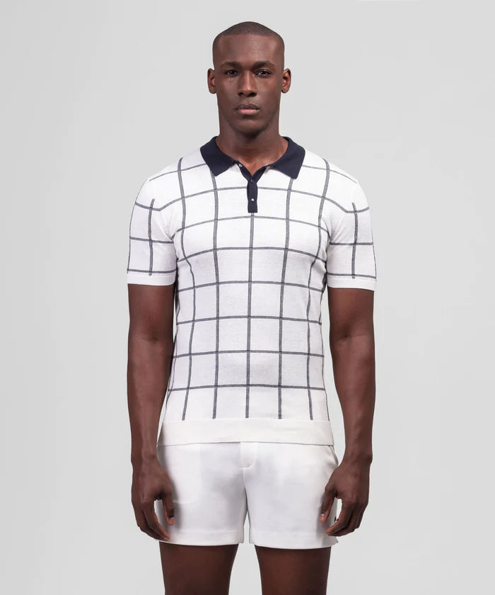 RON DORFF COTTON RD TENNIS POLO W CHECKERS - 2 COLORS