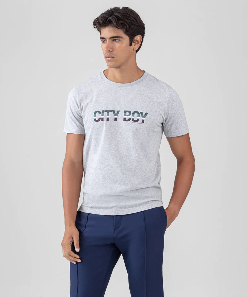 RON DORFF ORGANIC COTTON T-SHIRT CITY BOY - HEATHER GREY