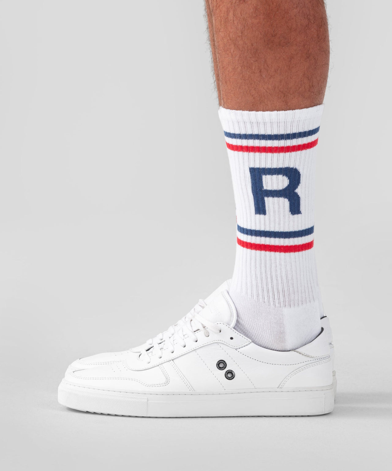 RON DORFF SPORTS SOCKS W. DOUBLE STRIPES - WHITE