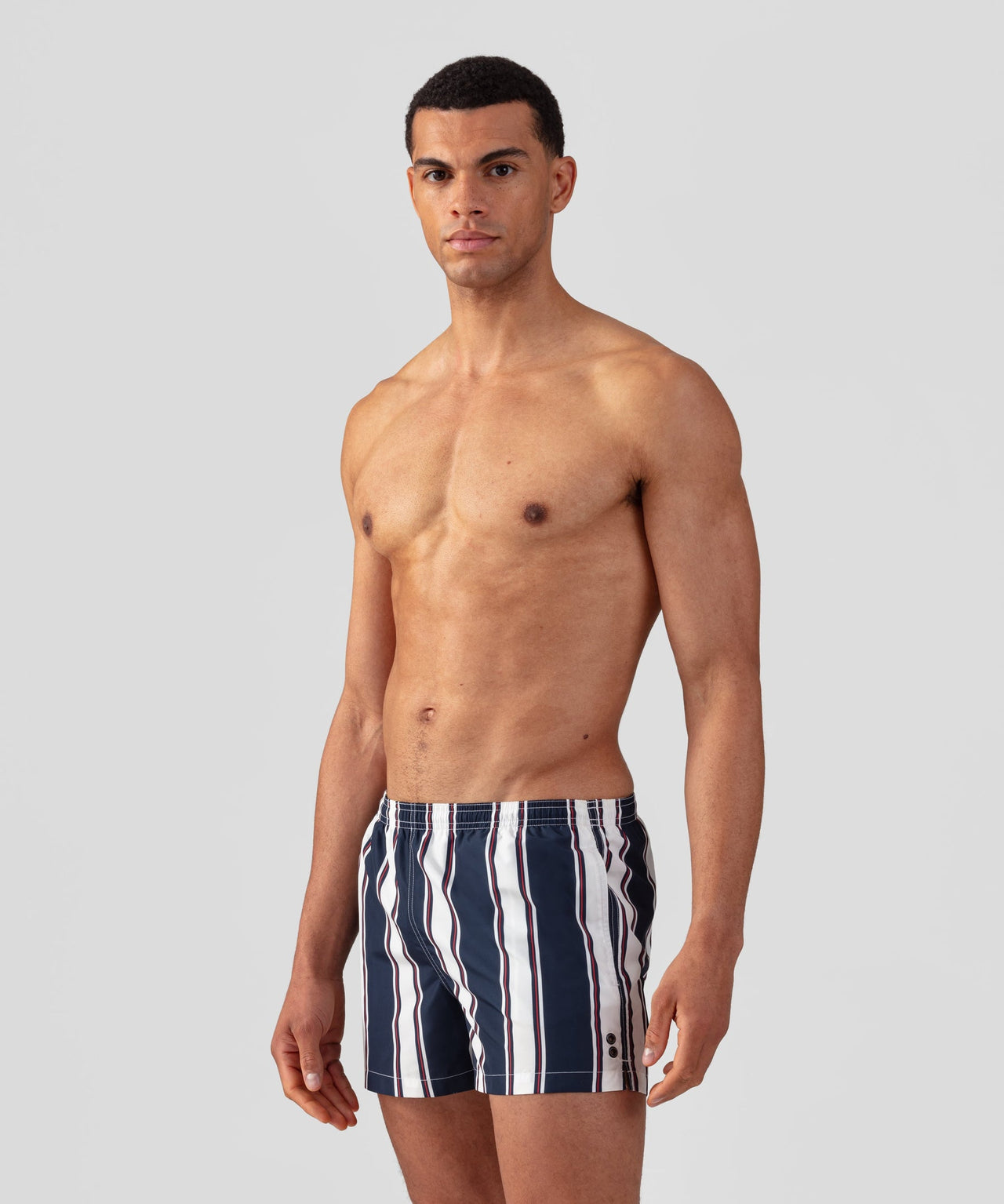 RON DORFF SWIM SHORTS VERTICAL W. STRIPES - NAVY/WHITE/RED