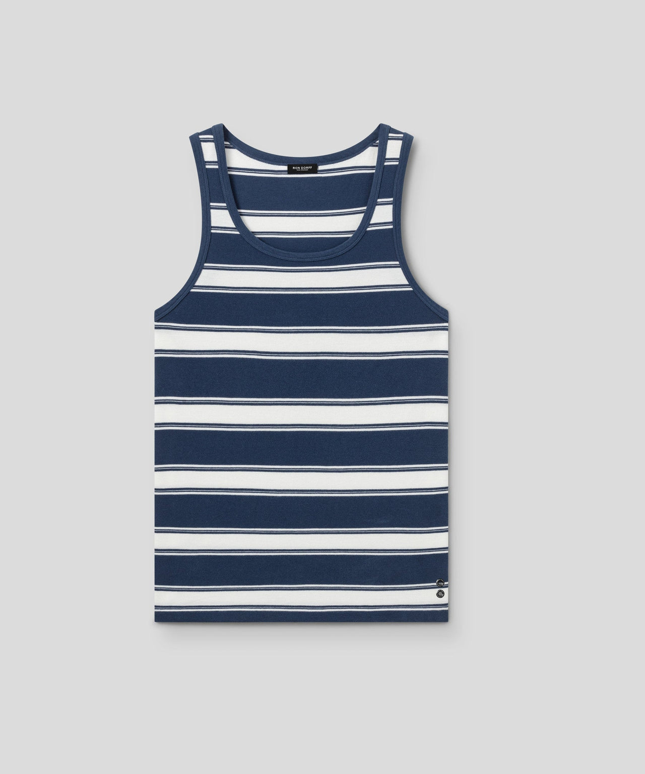 RON DORFF COTTON PIQUÉ TANK TOP - DEEP BLUE