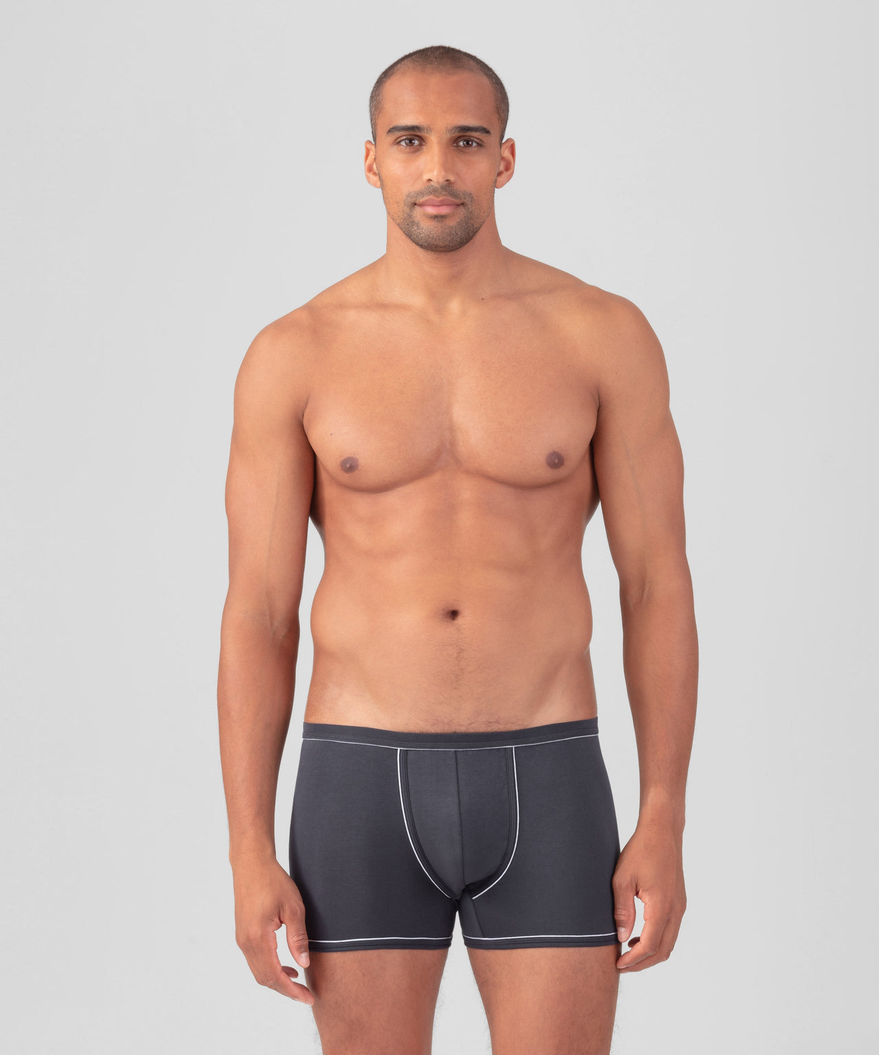 RON DORFF BOXER BRIEFS W. PIPING - LAVA GREY