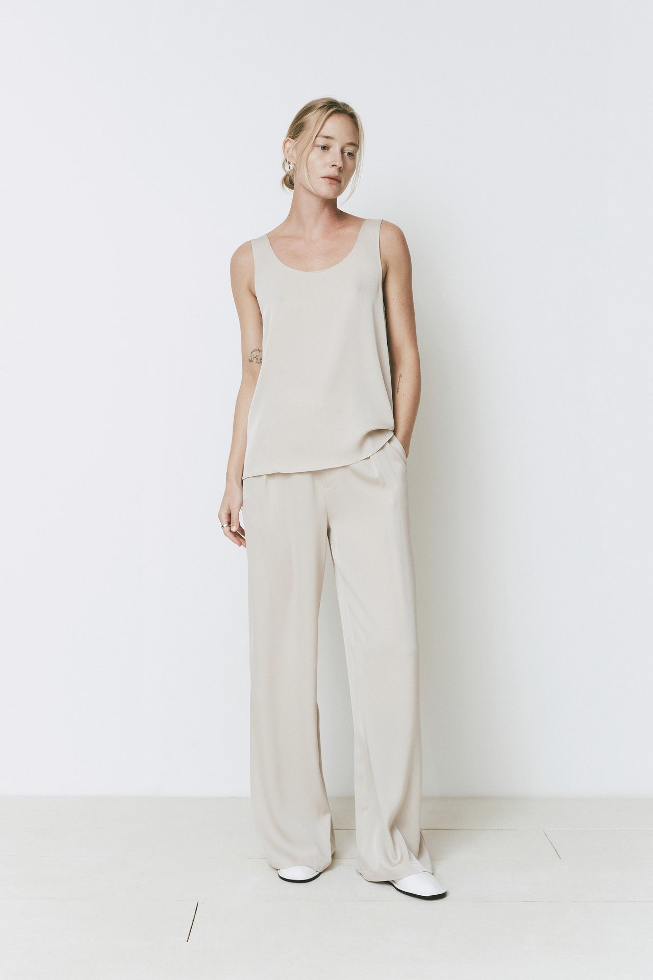 RUE SOPHIE ATELIER SATIN PANT - GREY