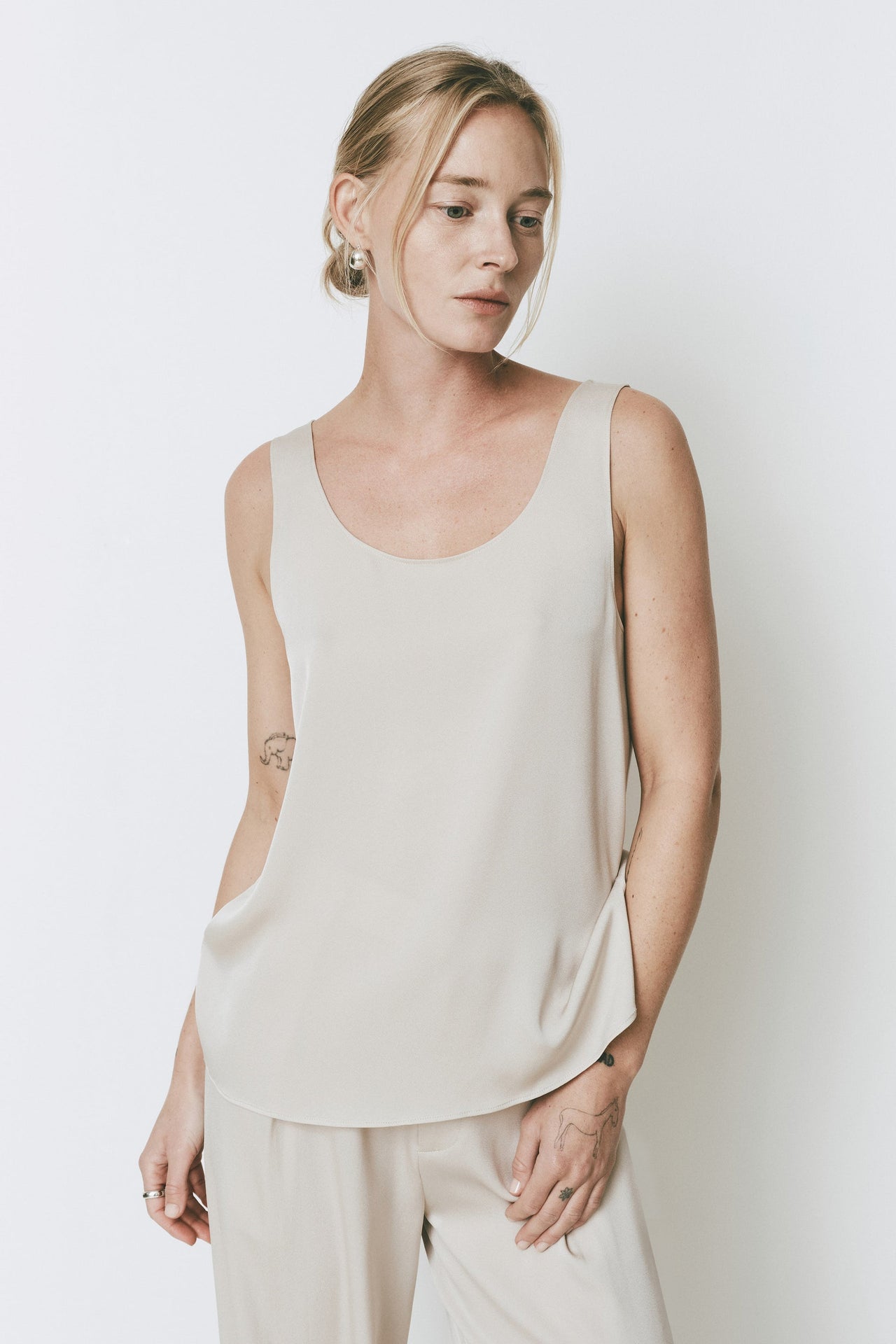 RUE SOPHIE ATELIER SATIN TANK - GREY