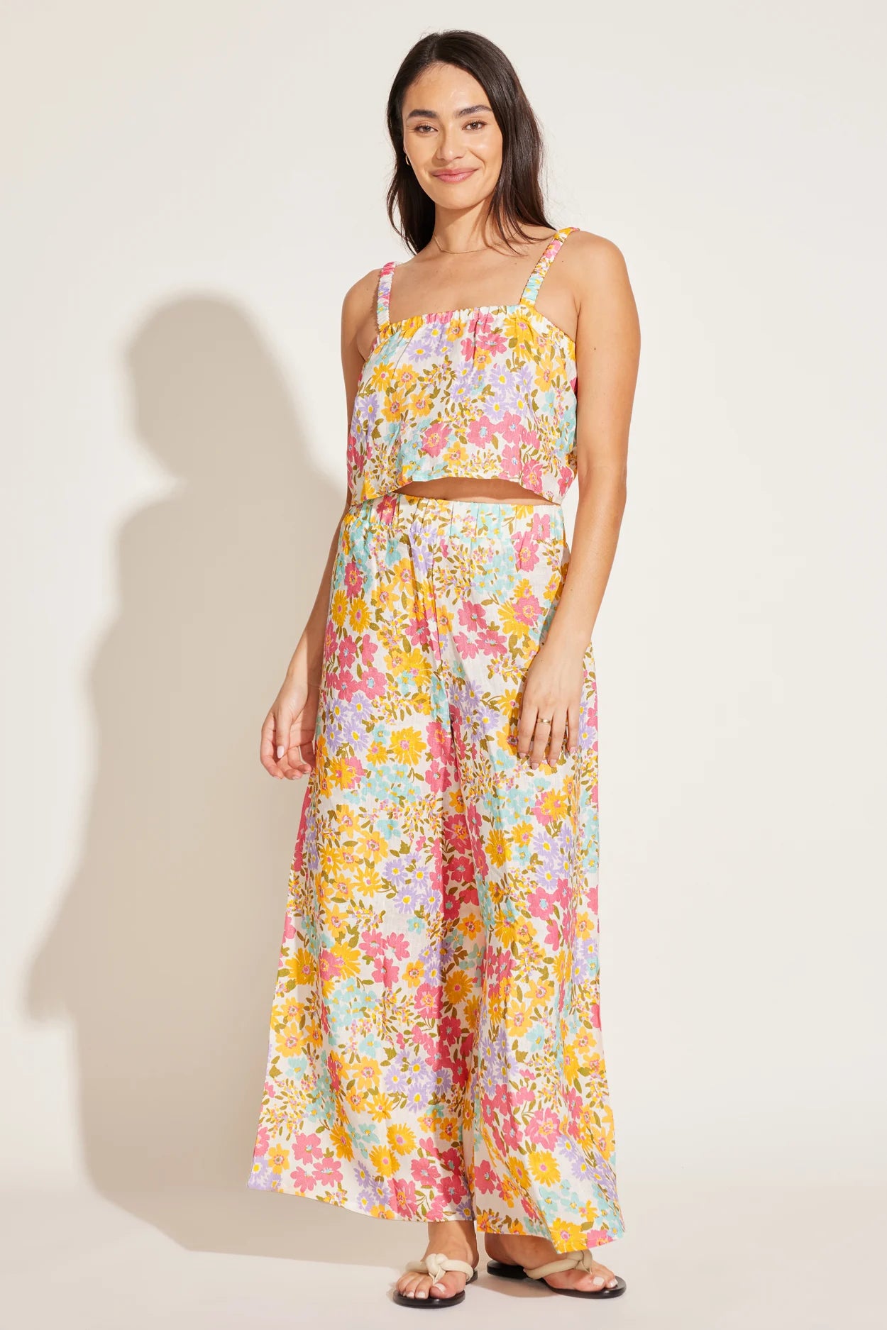 VITAMIN A TALLOWS LINEN WIDE LEG PANT - WILDFLOWER