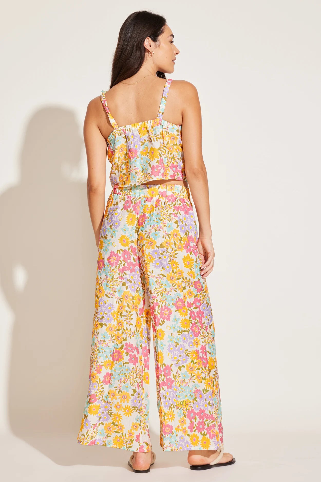 VITAMIN A TALLOWS LINEN WIDE LEG PANT - WILDFLOWER