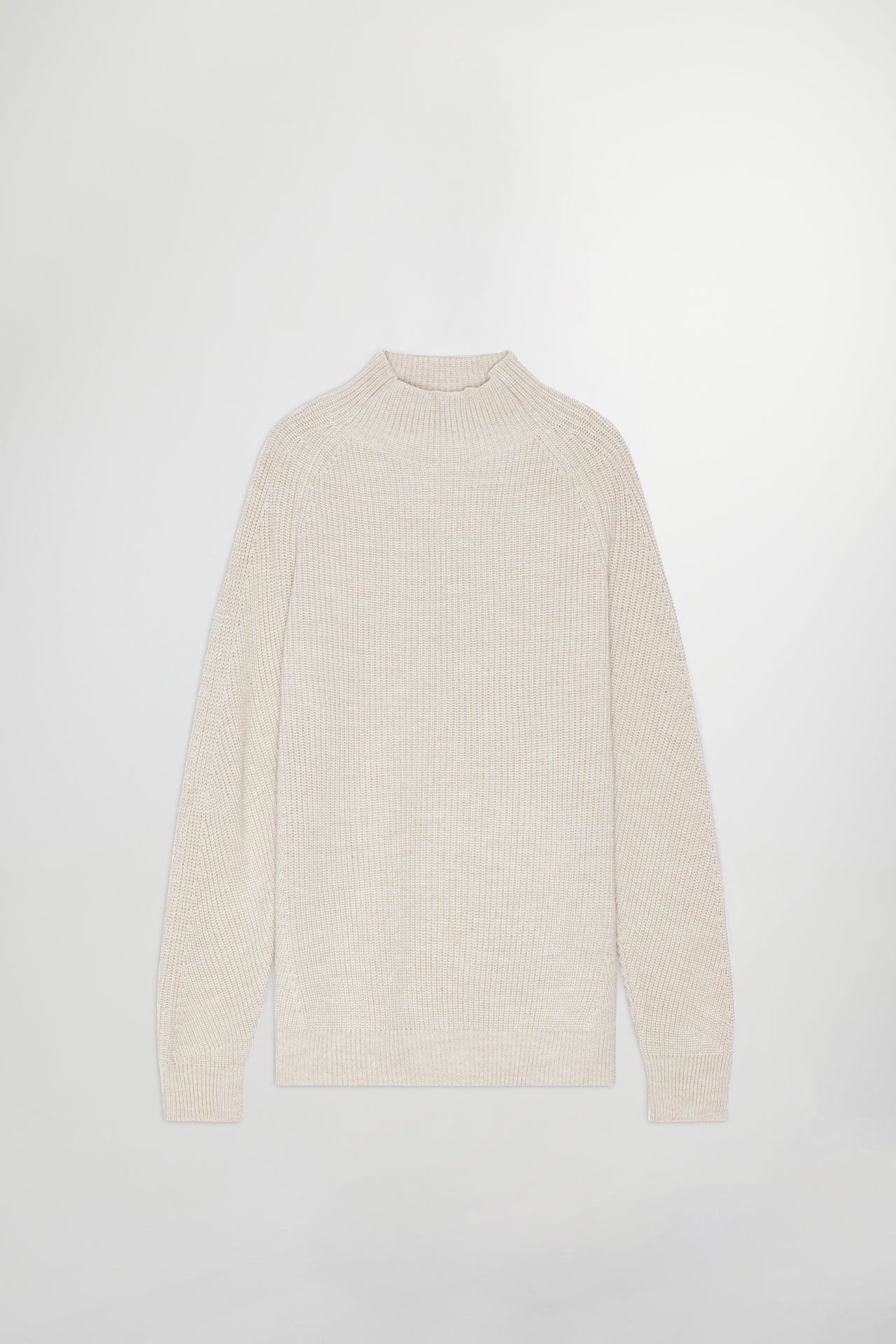 NN07 LIAM 6539 MOCK NECK SWEATER - NATURAL MEL