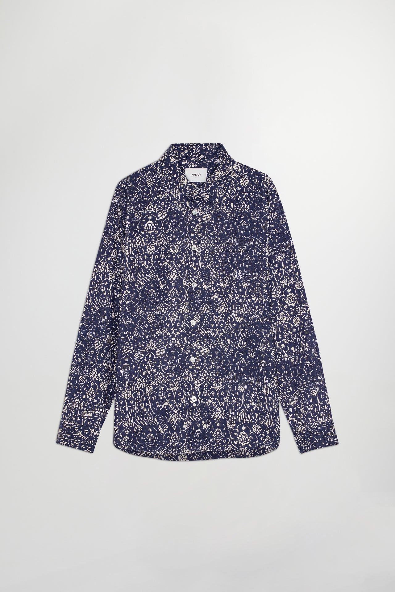 NN07 HANS LS 5036 TWILL SHIRT - NAVY PRINT