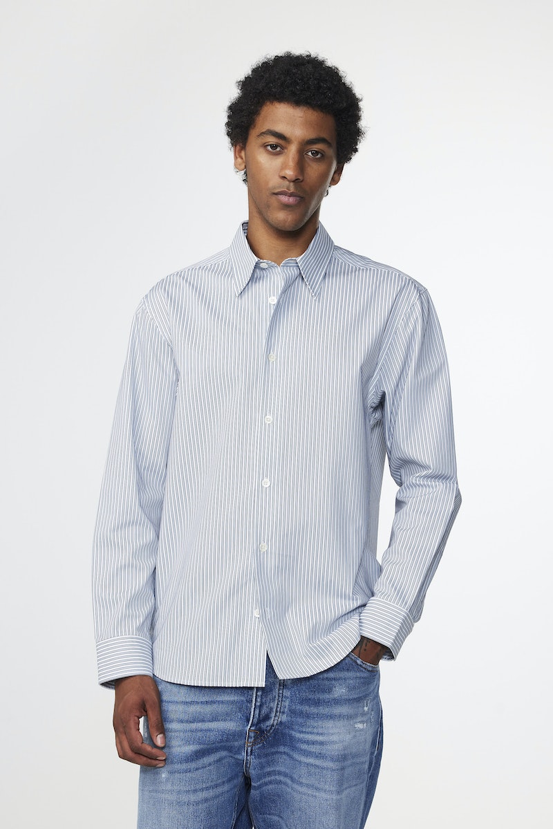 NN07 QUINSY 5973 COTTON SHIRT - MARINE STRIPE