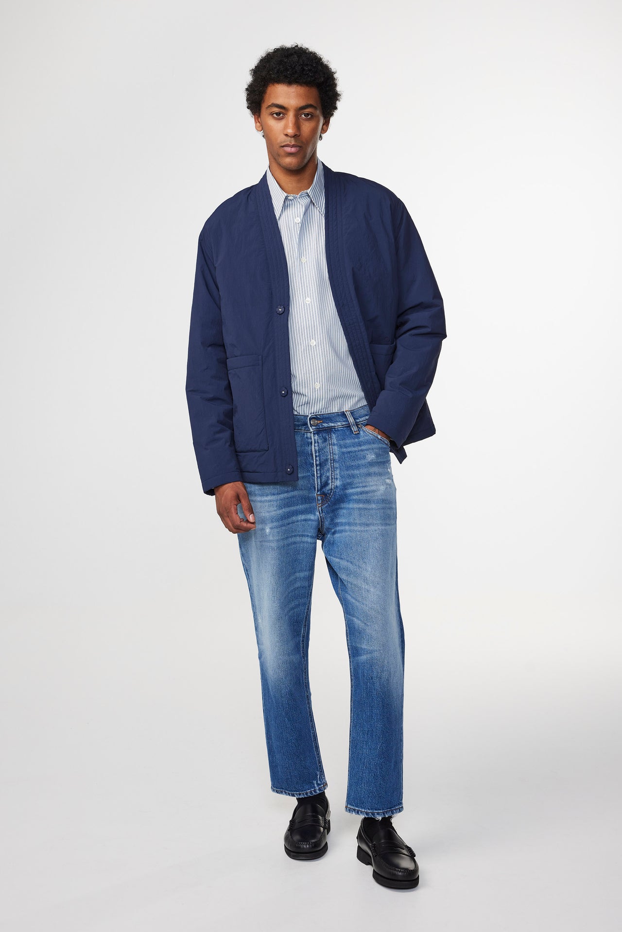 NN07 FREY 1871 TAPERED LEG JEANS - MID BLUE