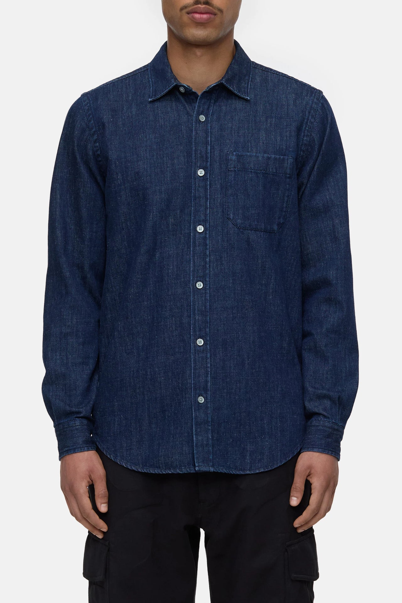 CLOSED MENS DENIM SHIRT - DARK BLUE