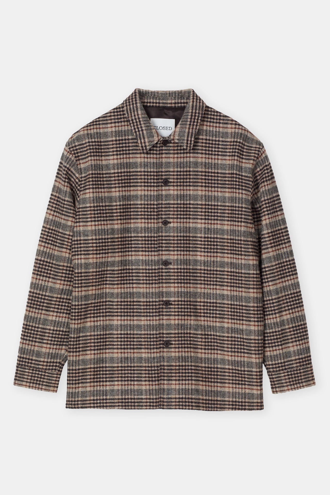 CLOSED MENS CHECKED OVERSHIRT - EBONY