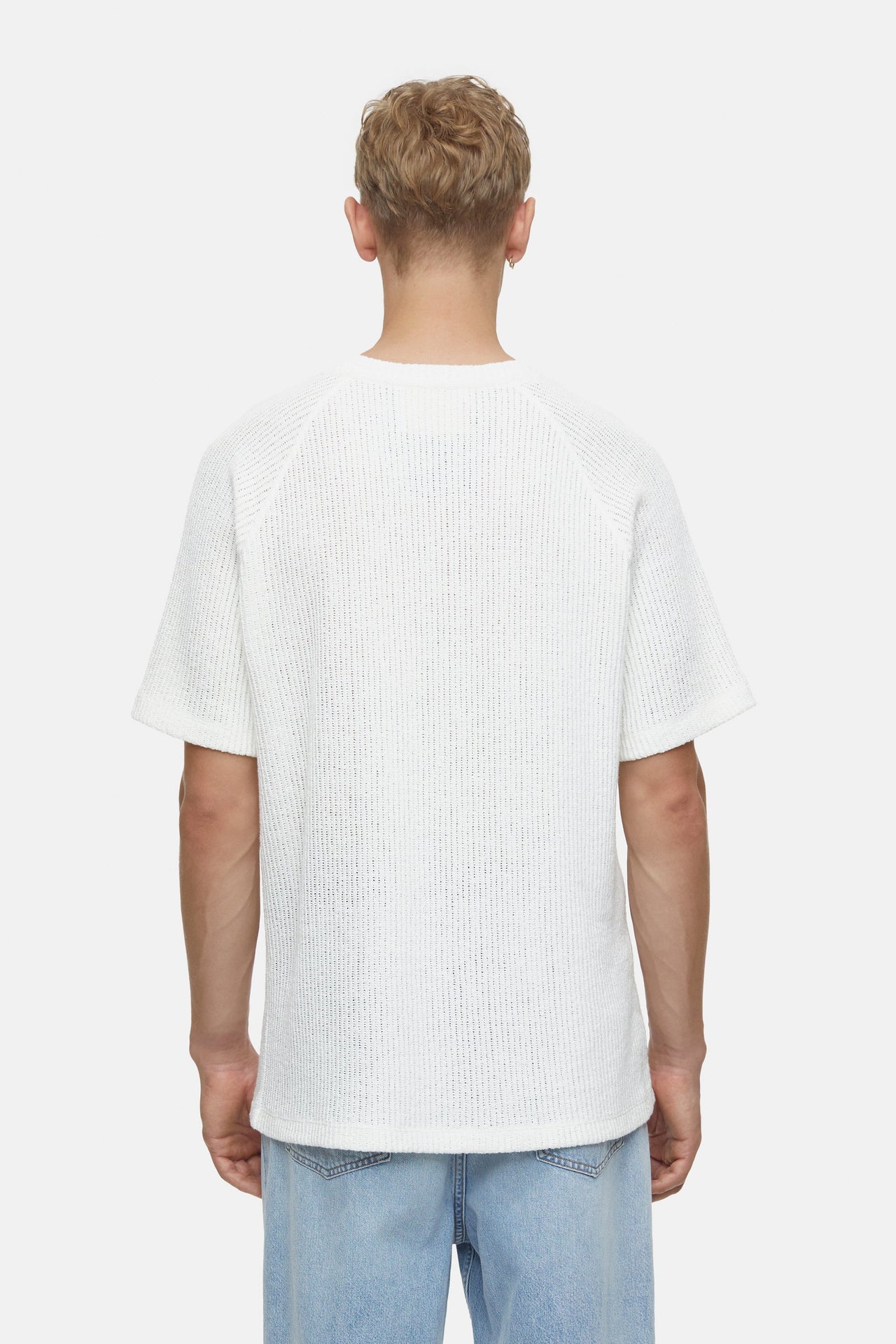 CLOSED MENS BOUCLÉ T-SHIRT - IVORY