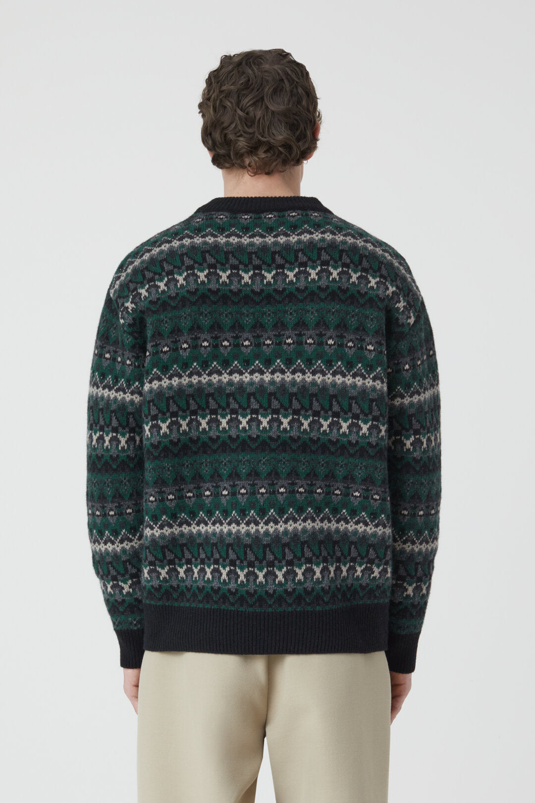 CLOSED MENS WOOL JUMPER - FERN GREEN