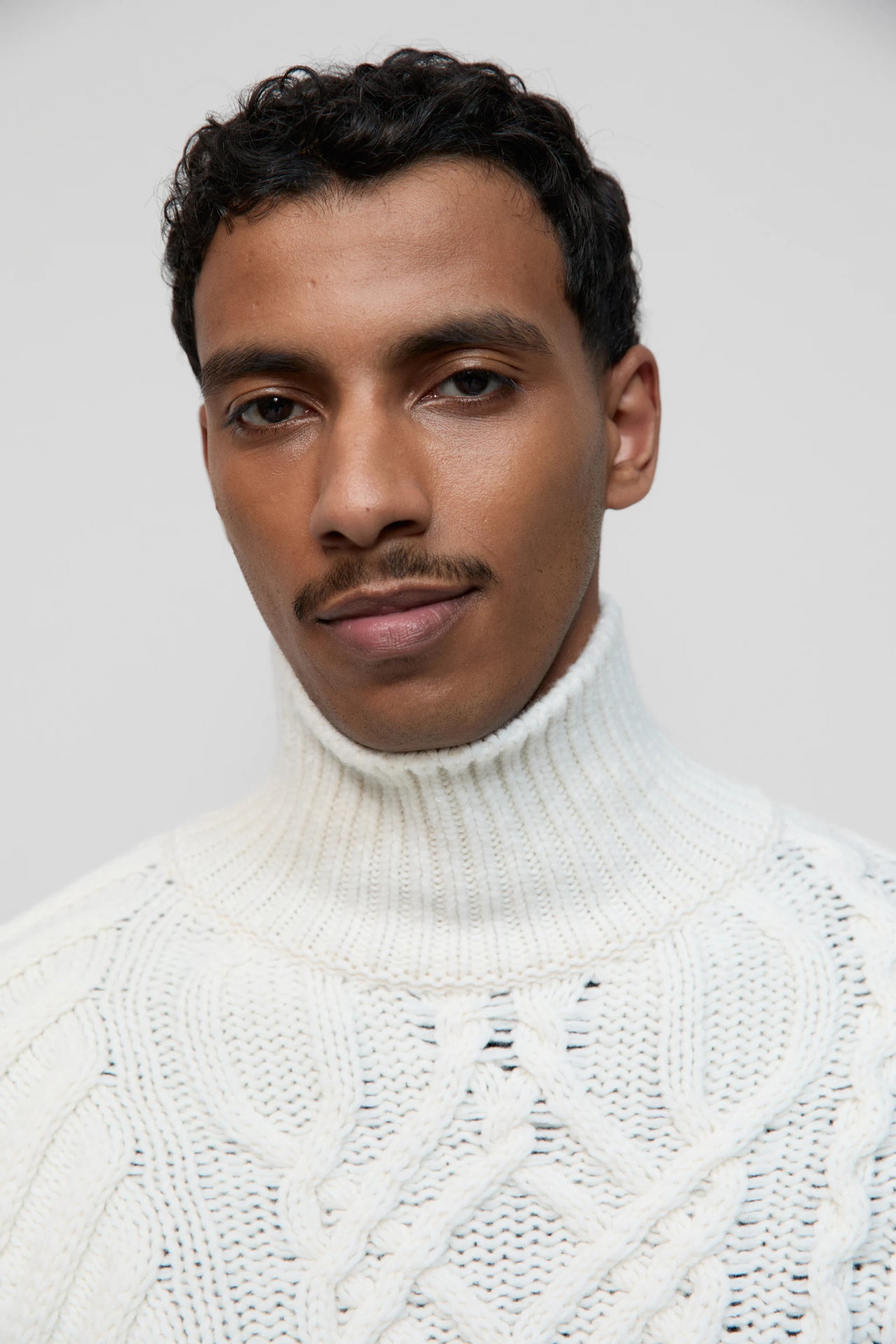 CLOSED MENS WOOL TURTLENECK JUMPER - IVORY