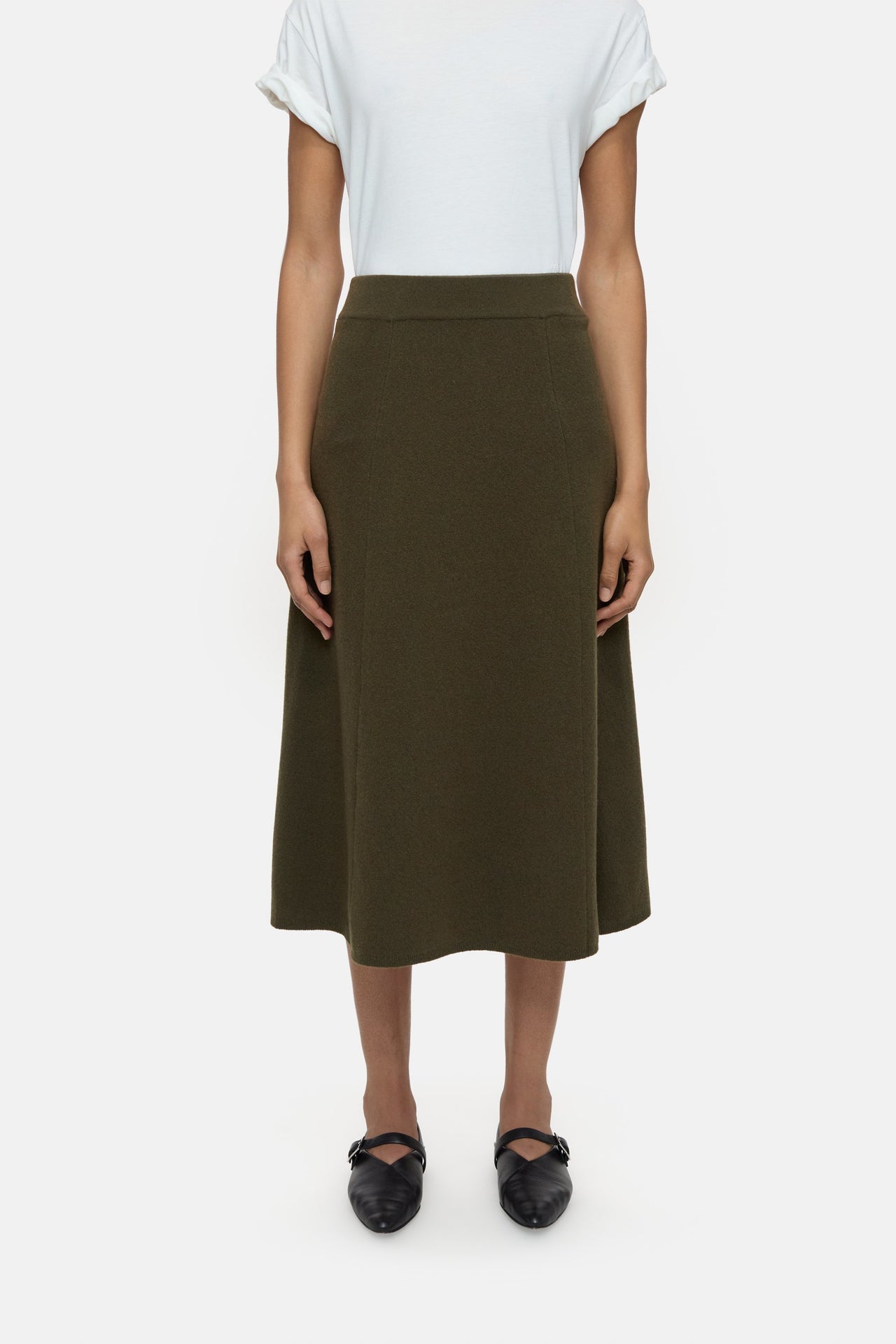 CLOSED WOMENS A-LINE KNITTED SKIRT - VER GREEN