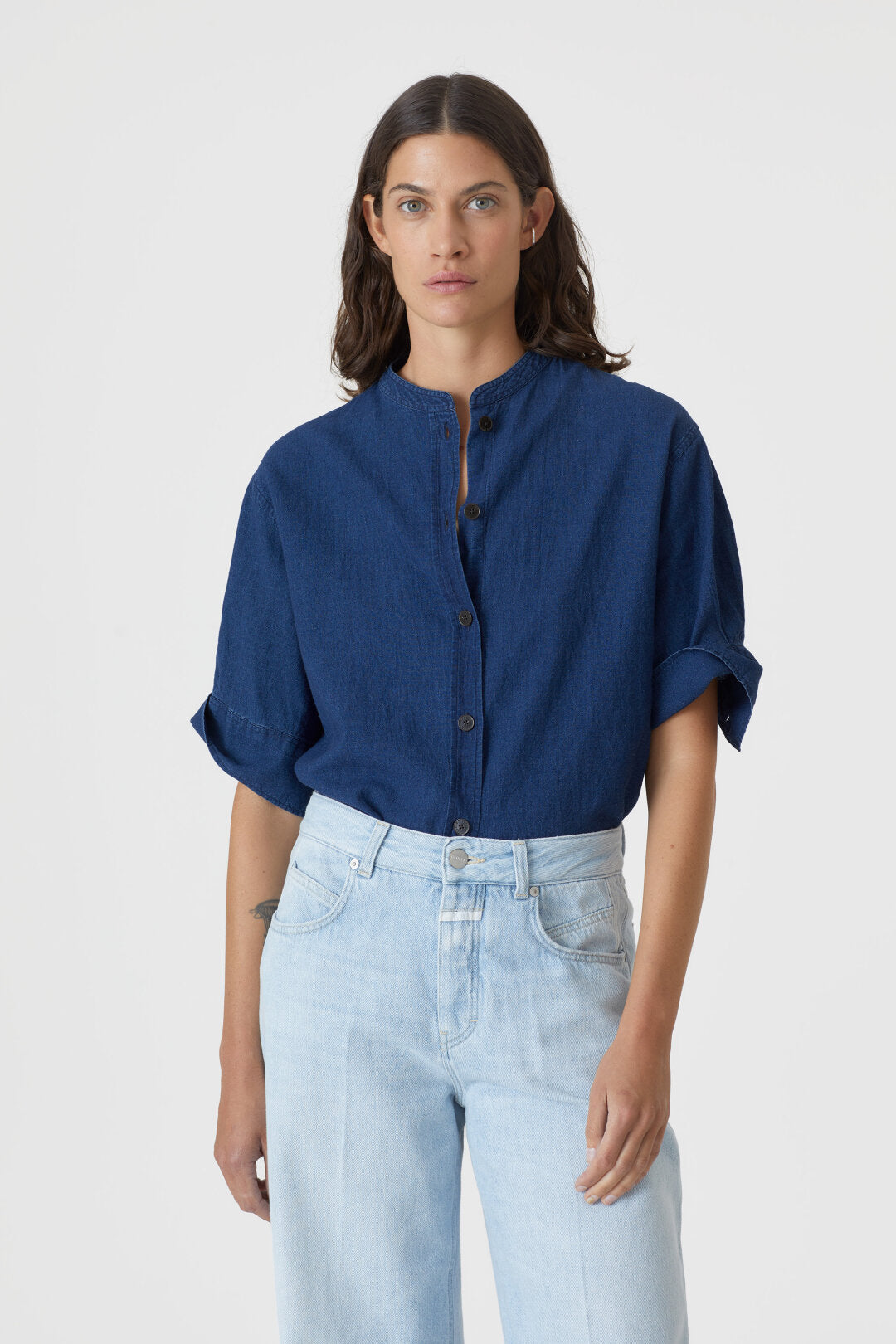 CLOSED WOMENS INDIGO SHIRT - DARK BLUE