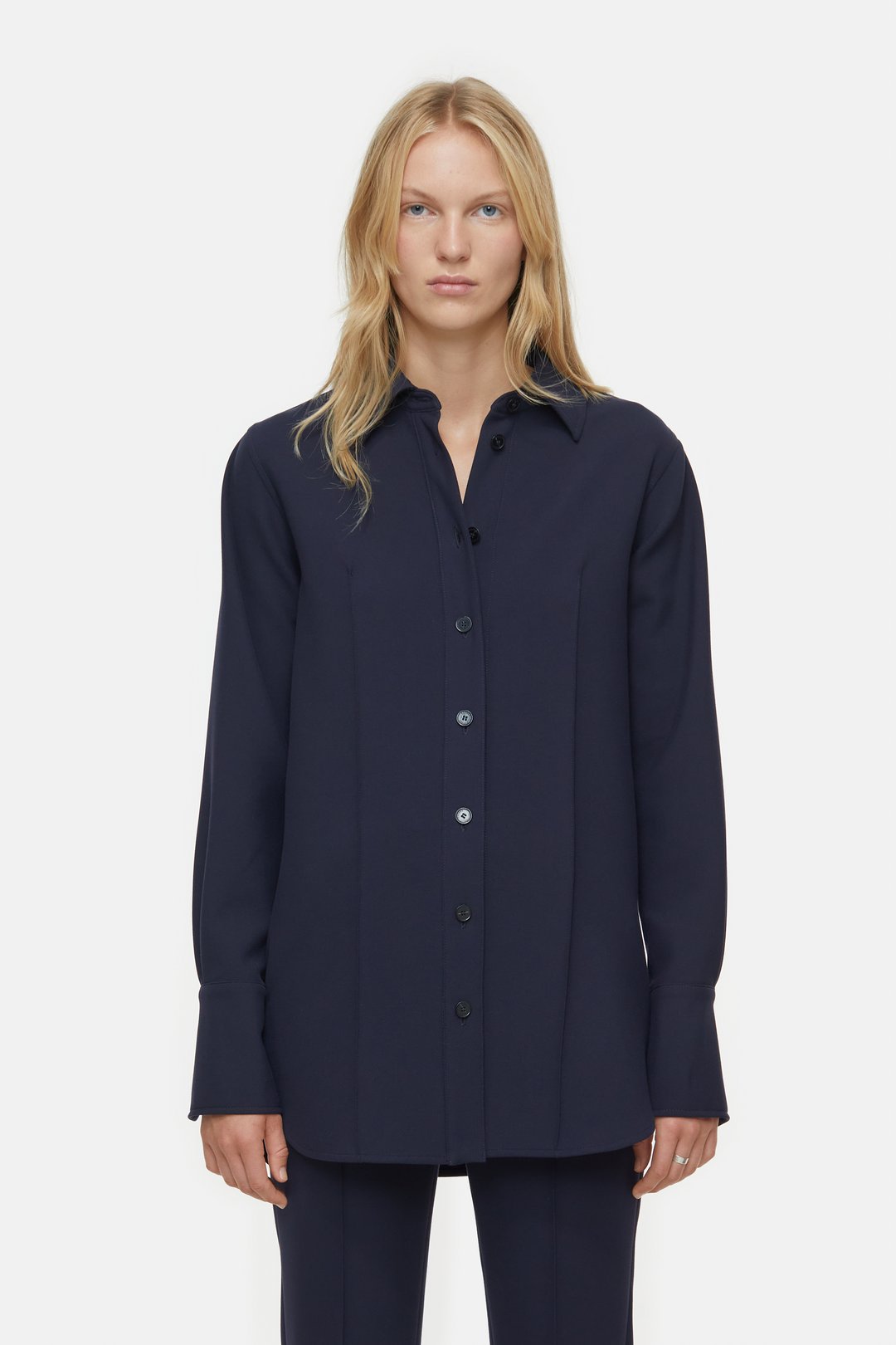 CLOSED WOMENS PINTUCK BLOUSE - DARK NIGHT