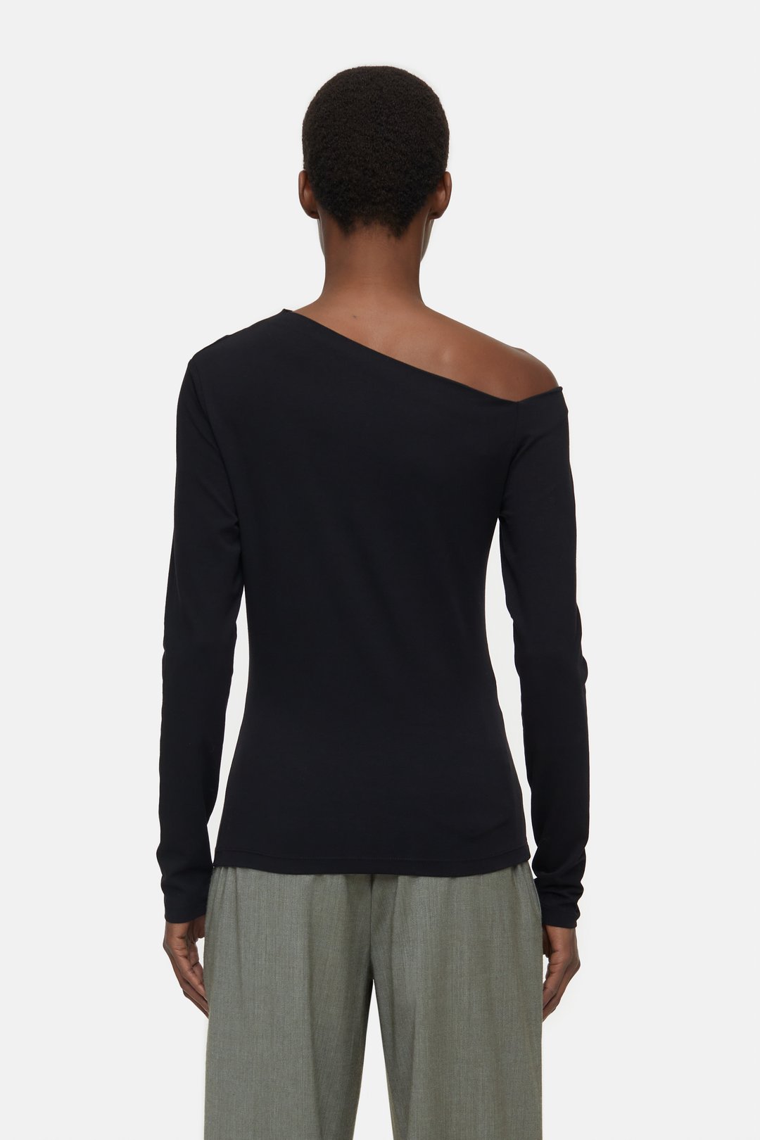 CLOSED WOMENS ASYMMETRIC LONGSLEEVE - BLACK