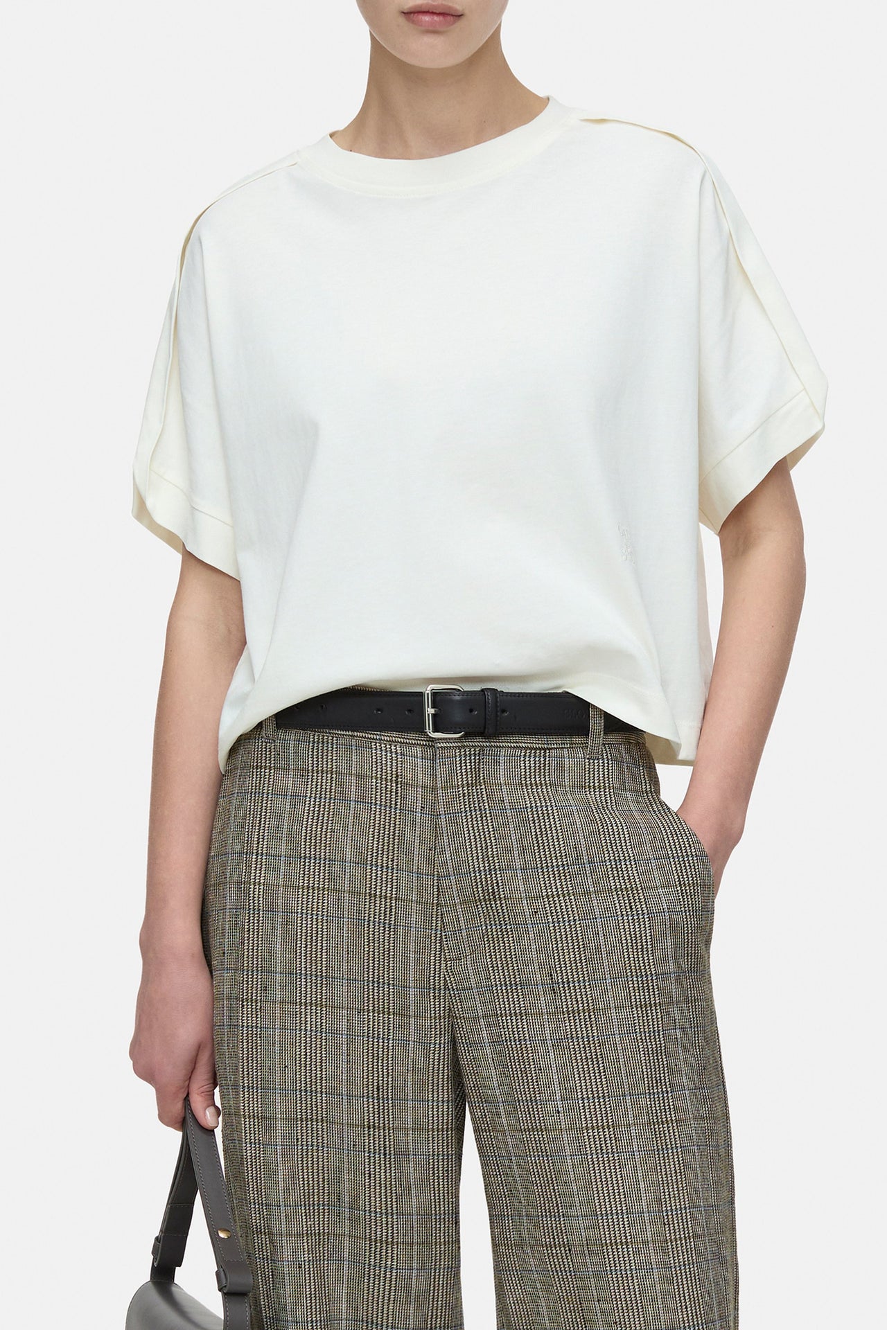 CLOSED WOMENS CROPPED T-SHIRT - IVORY