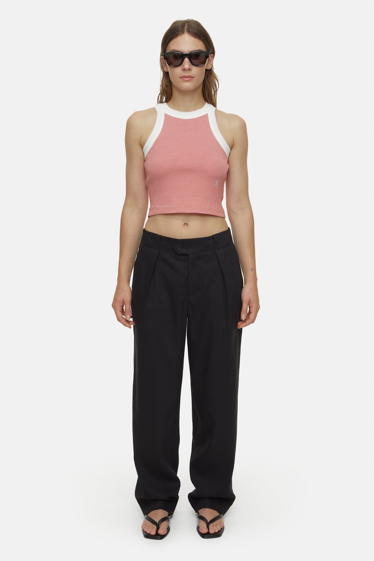 CLOSED WOMENS CROPPED RACER TOP - 2 COLORS