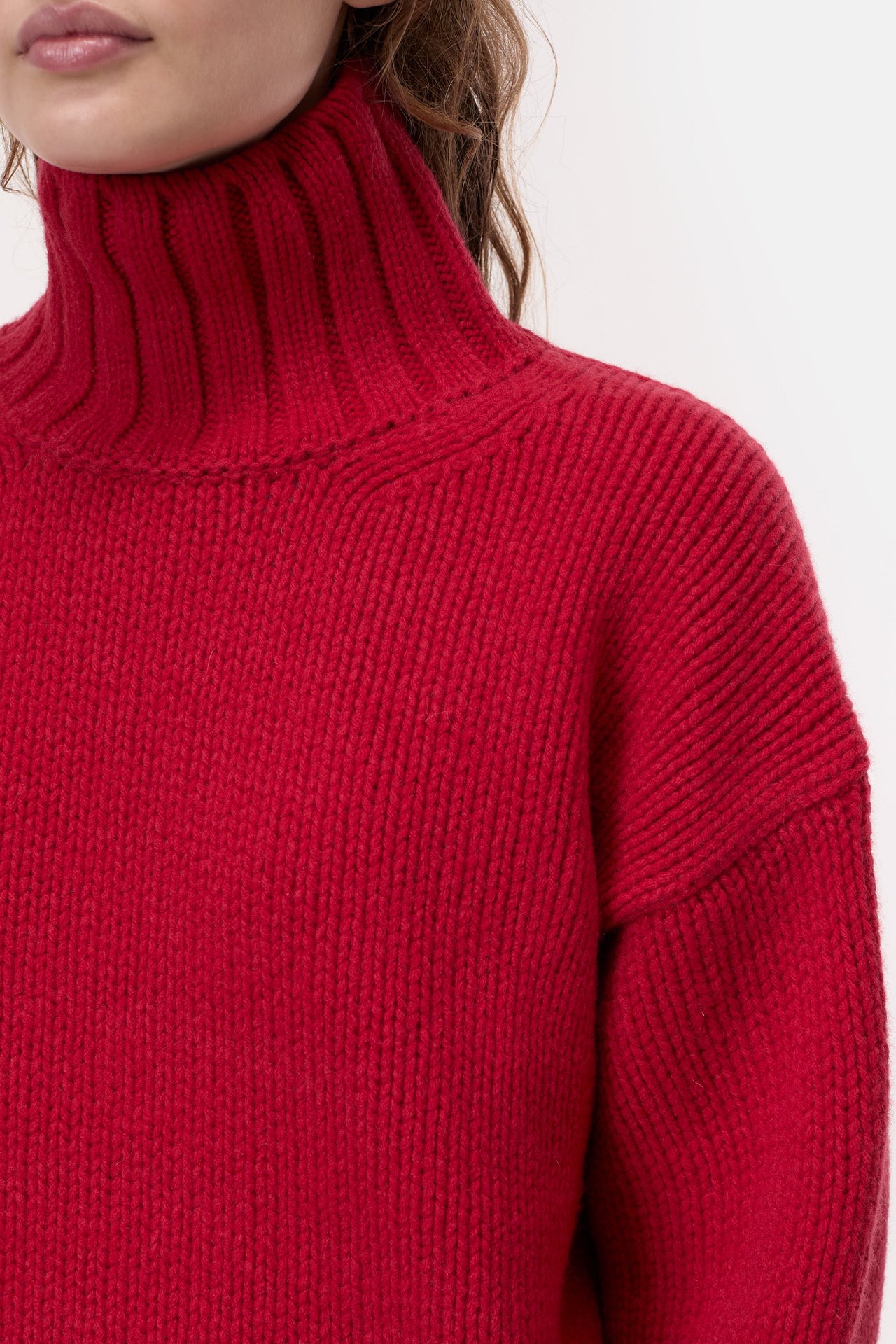 CLOSED WOMENS PURE WOOL JUMPER - CHILI PEPPER RED