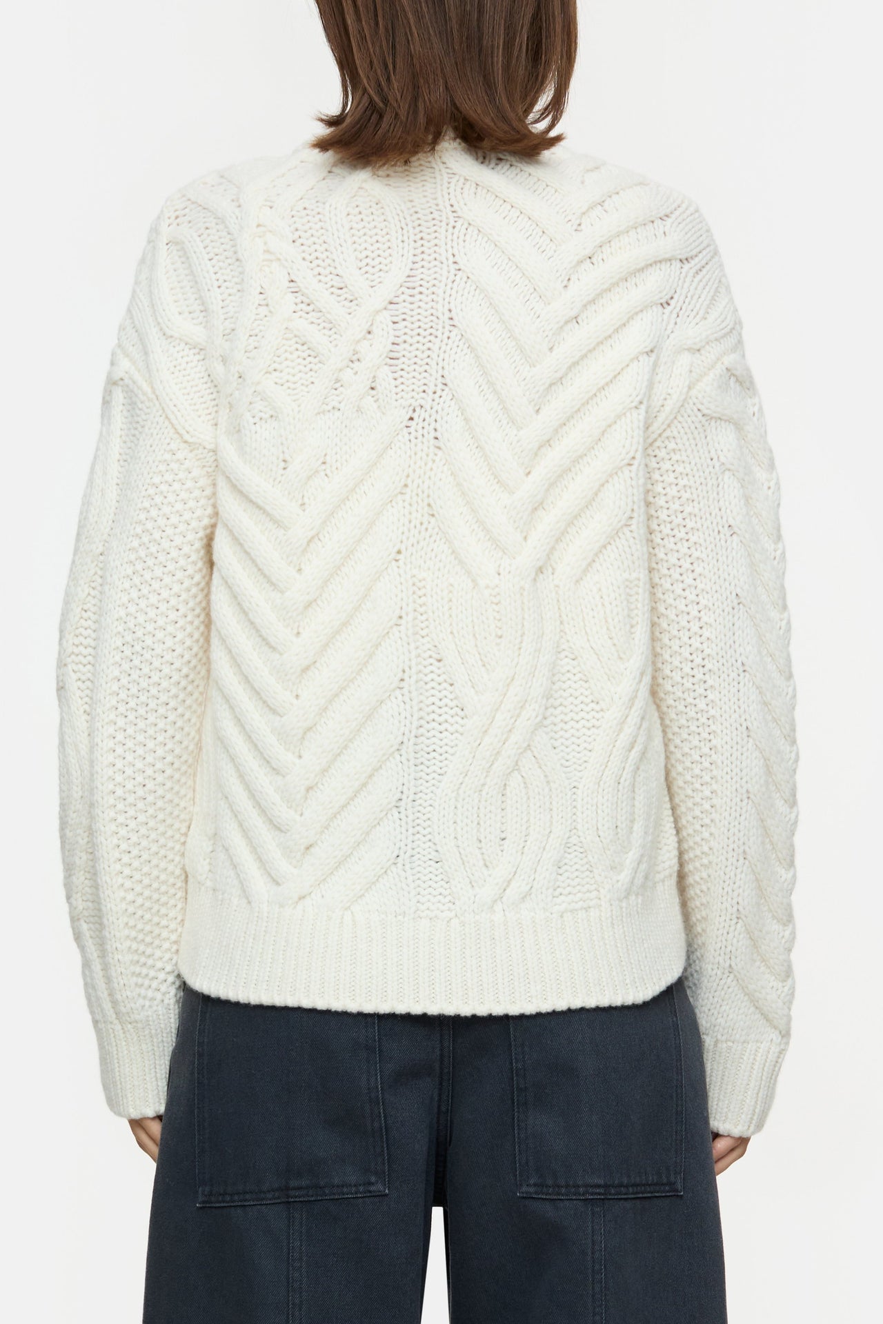 CLOSED WOMENS CABLE KNIT CARDIGAN - IVORY