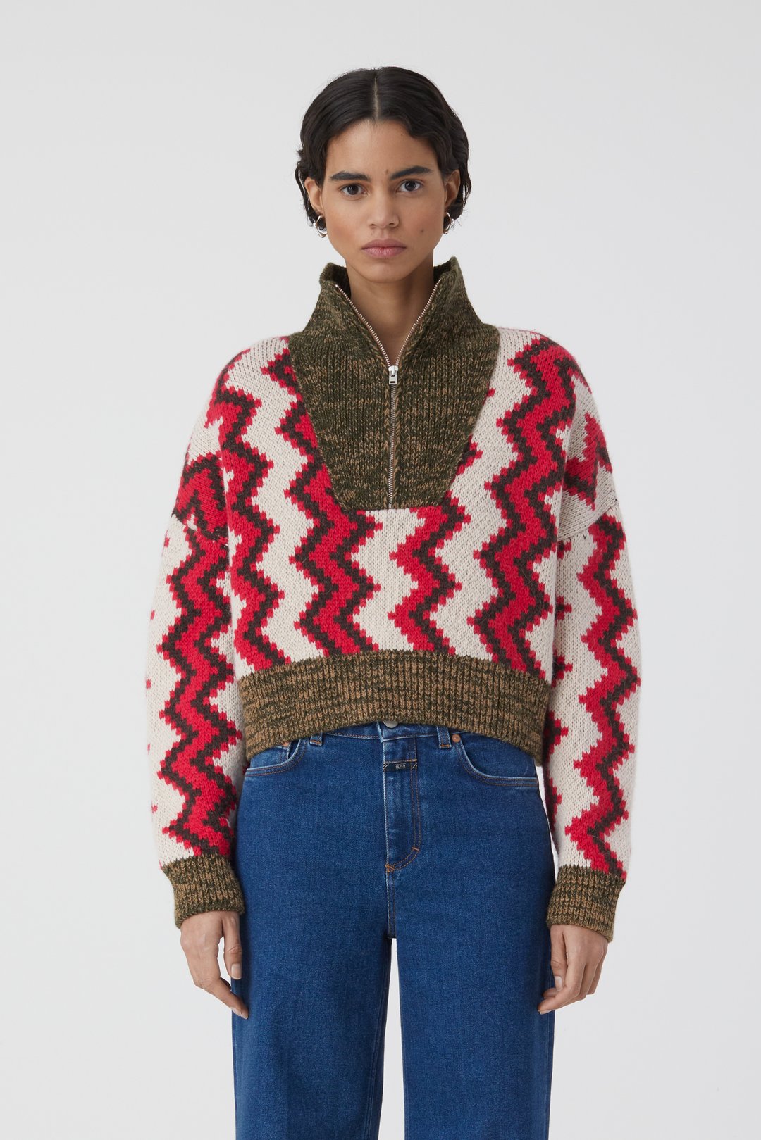 CLOSED WOMENS JACQUARD SWEATER - MULTI COLOR