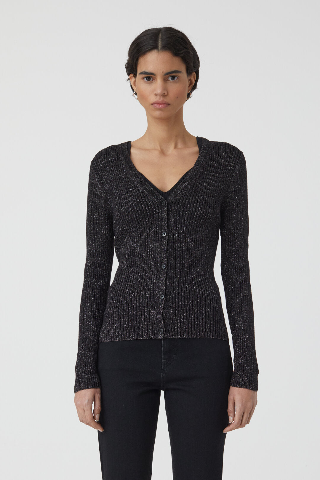 CLOSED WOMENS V-CARDIGAN - BLACK