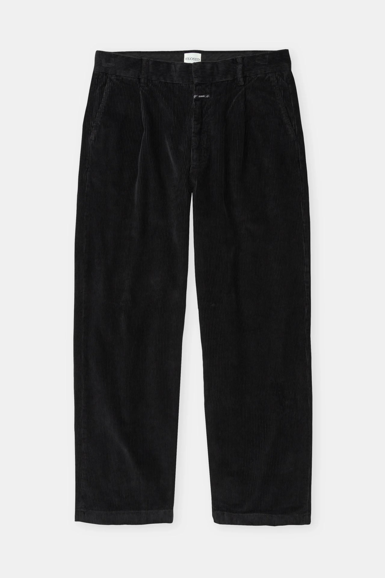 CLOSED MENS BLOMBERG WIDE CORDUROY PANTS - BLACK