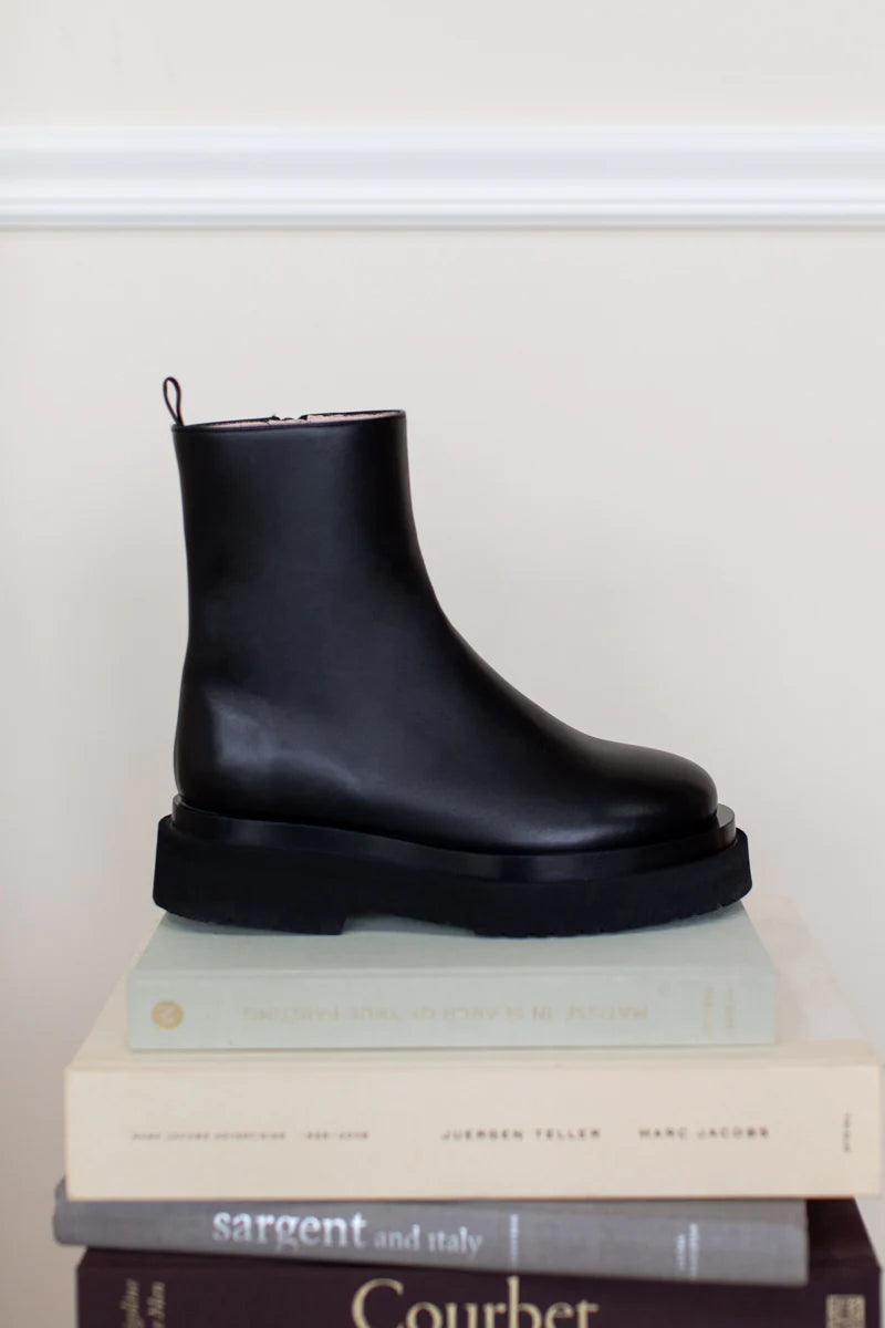 EMERSON FRY ZIP PLATFORM BOOT - BLACK LEATHER