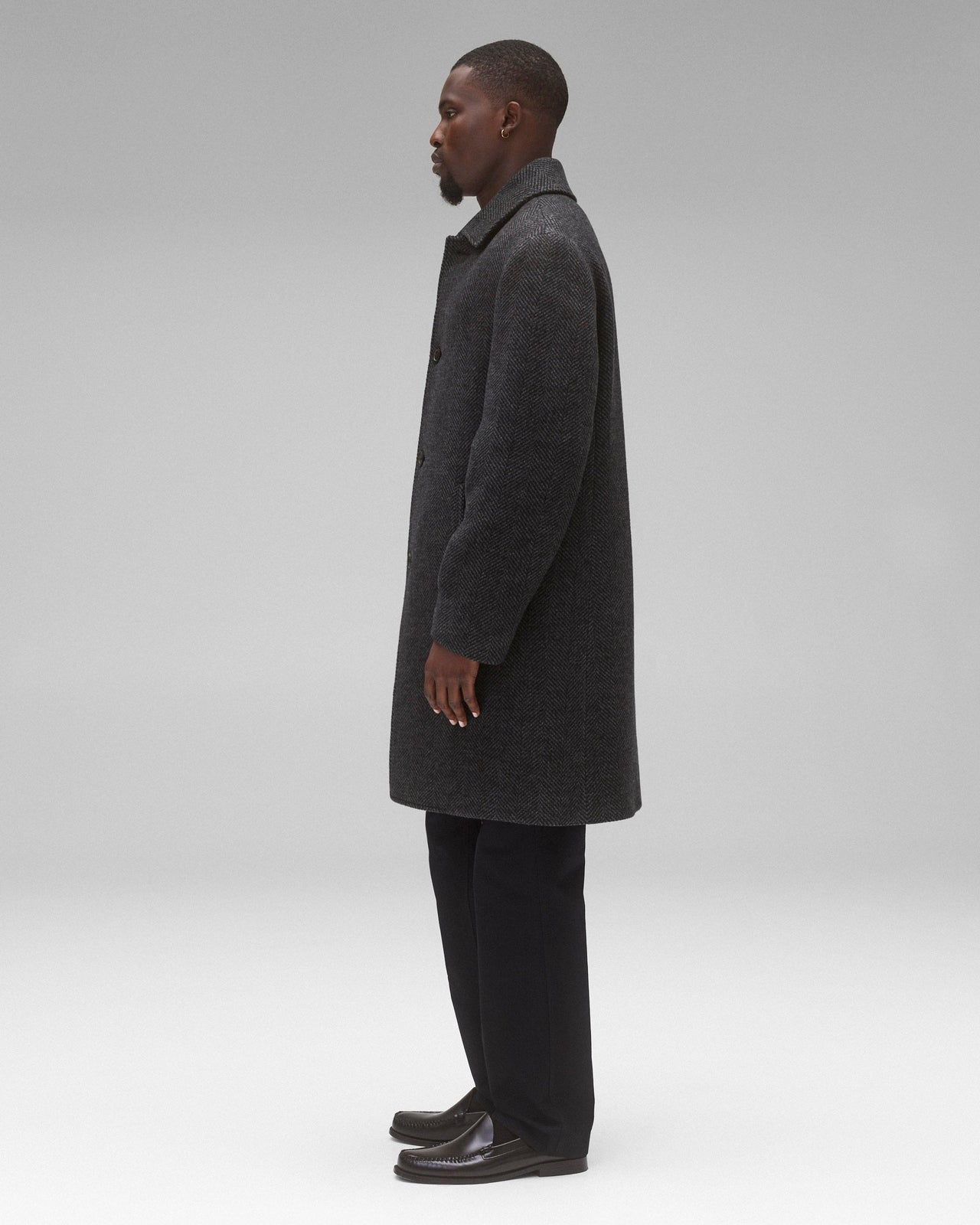 REIGNING CHAMP WOOL HERRINGBONE SCOUT COAT - HERRINGBONE BLACK/GREY