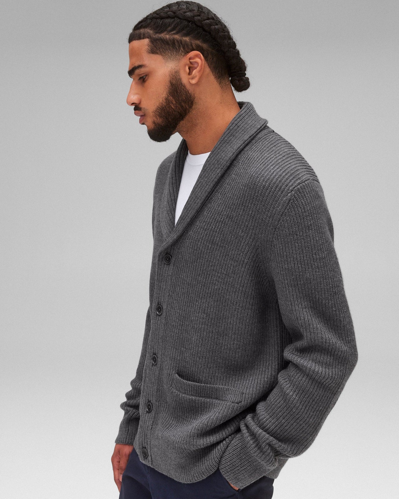 REIGNING CHAMP MERINO RIB VINNIE SHAWL CARDIGAN - 2 COLORS