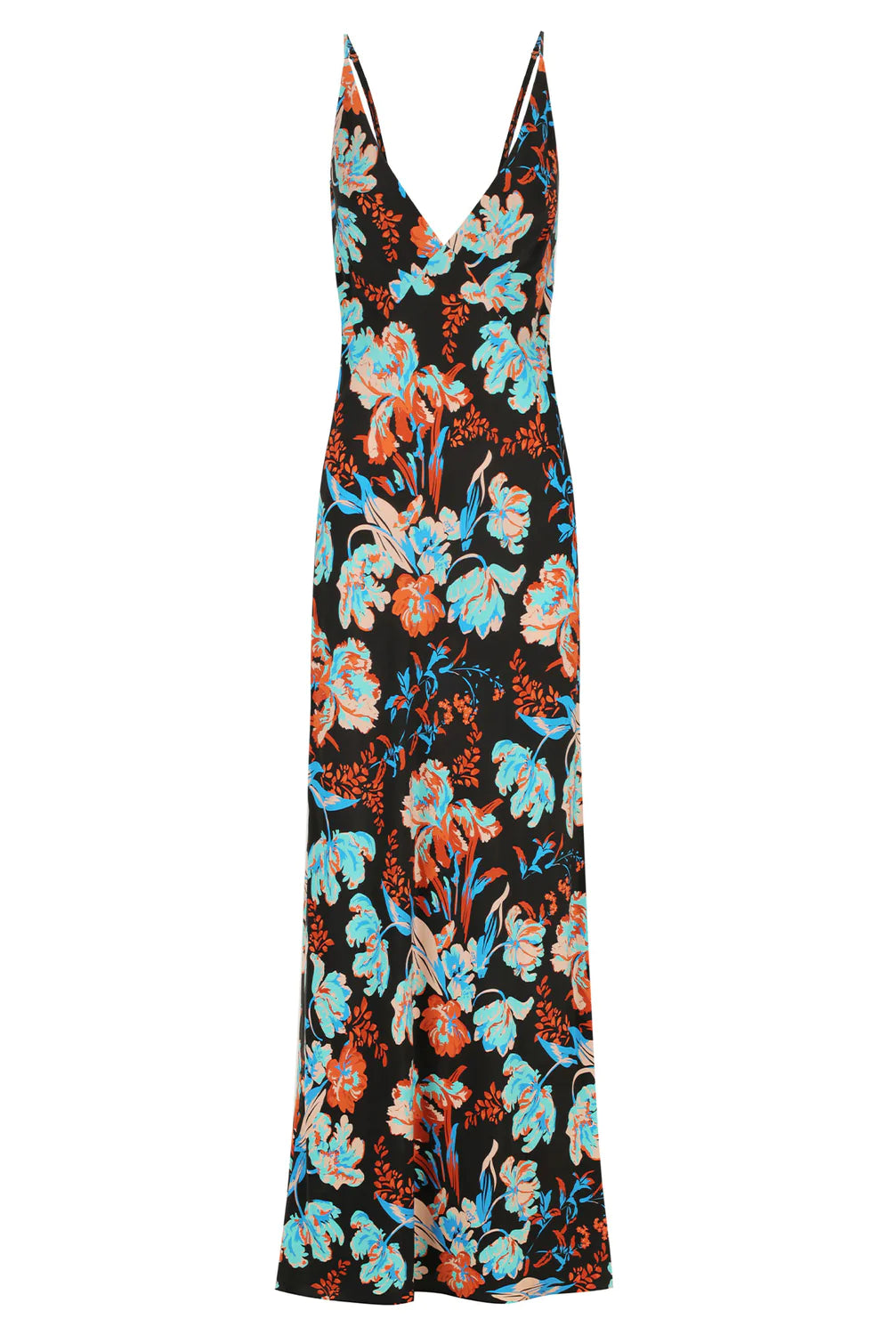 SHONA JOY SILK PLUNGED SLIP MAXI DRESS - FLOTTE