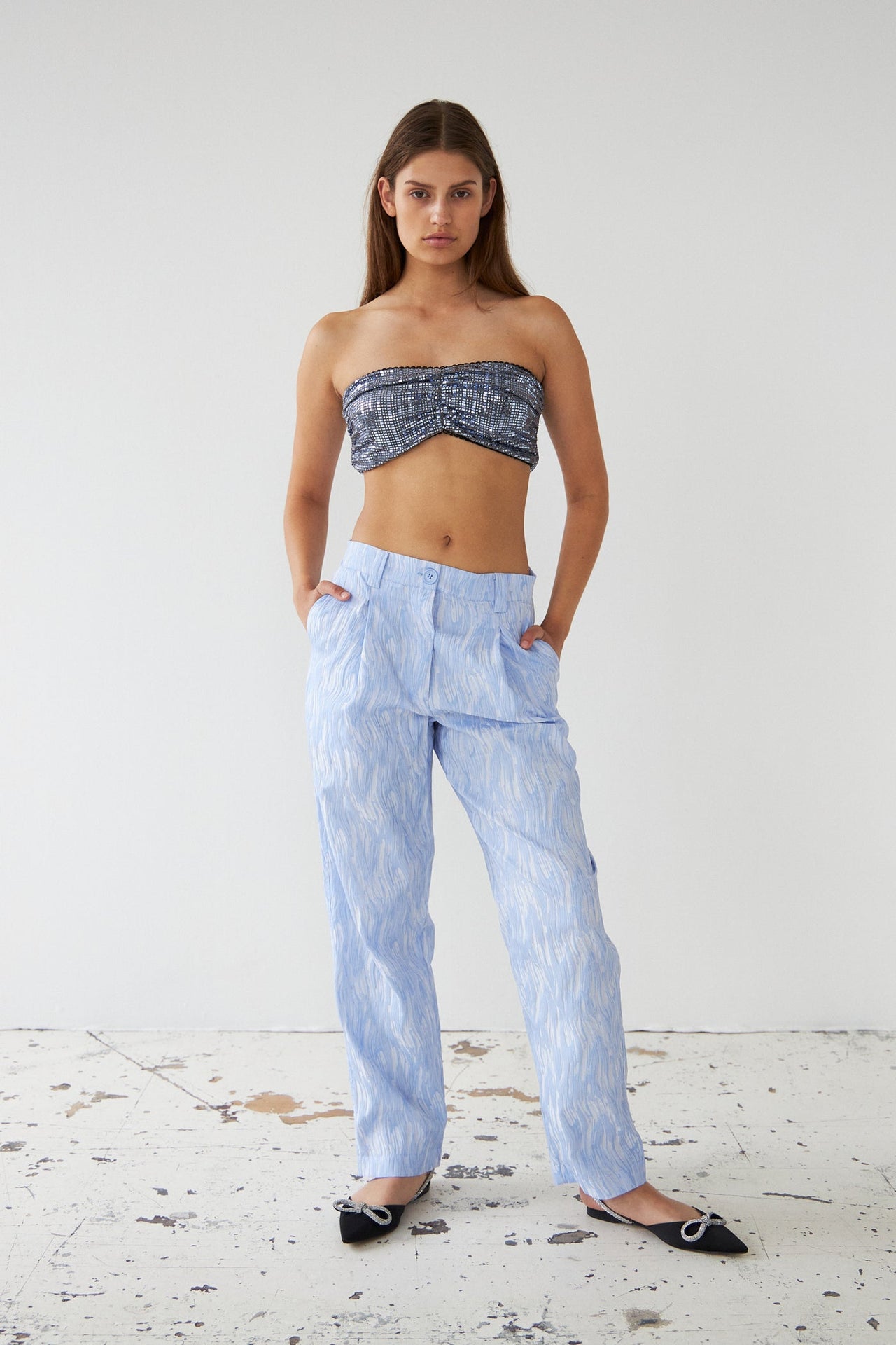 STELLA NOVA JACQUARD WAVE PANTS - LIGHT PURPLE