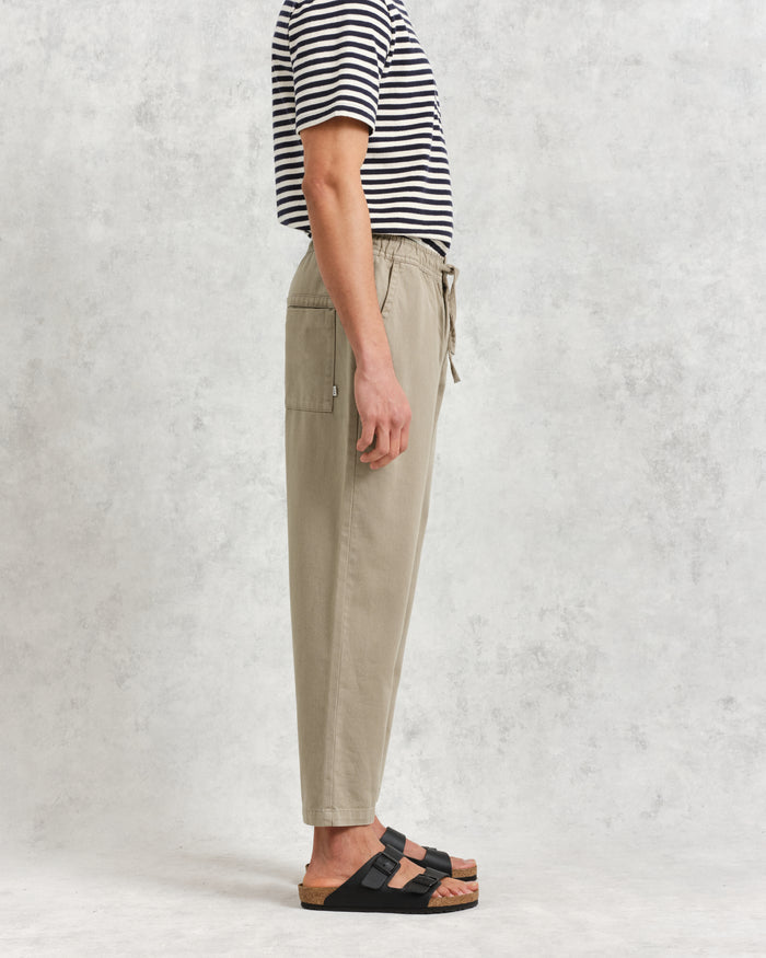 WAX LONDON KURT TROUSERS - LIGHT KHAKI TWILL