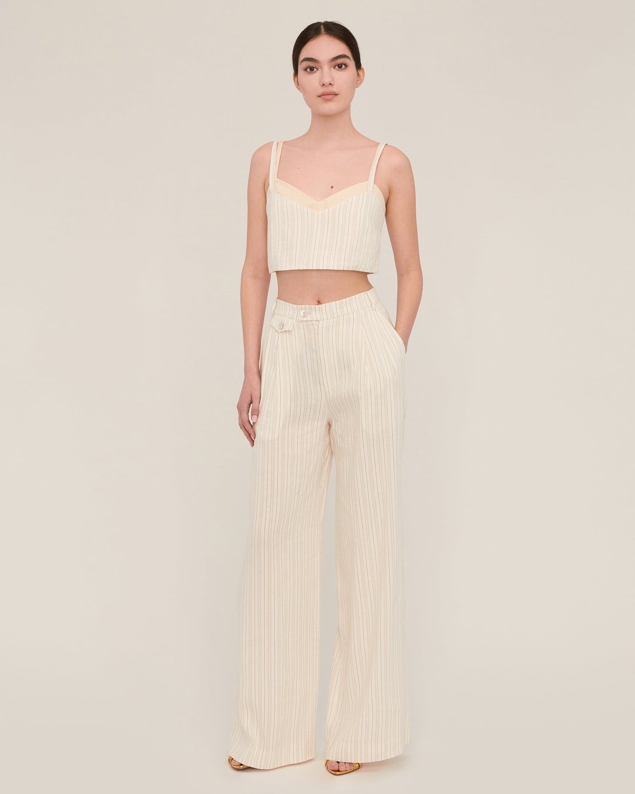 MARISSA WEBB PALMER HIGH WAIST STRIPE TROUSER - PORTOFINO STRIPE