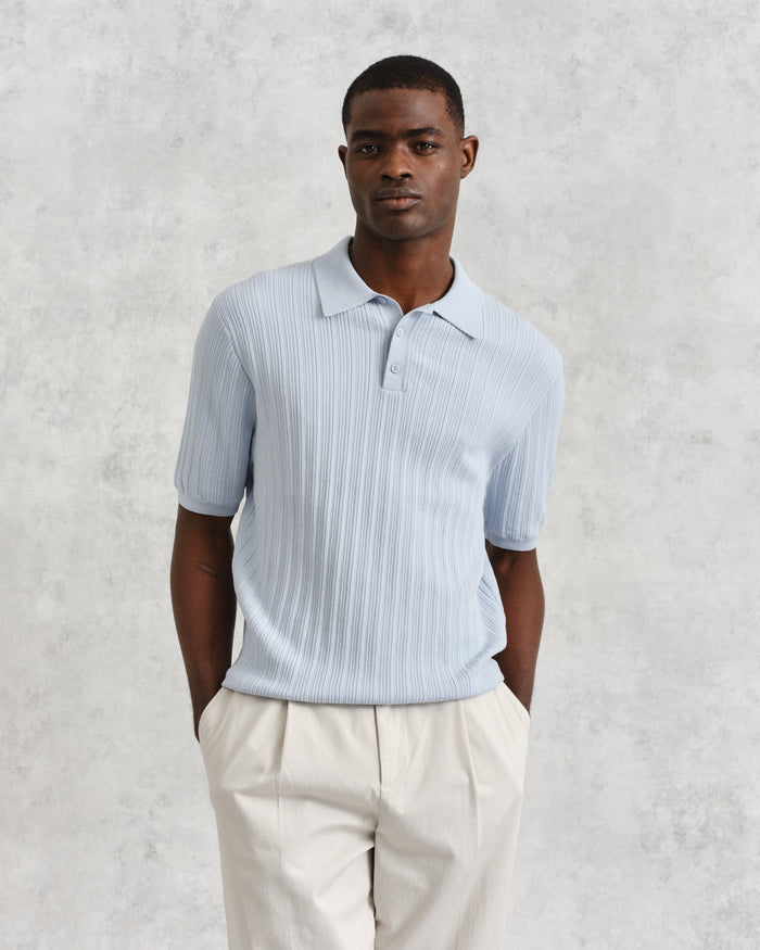 WAX LONDON NAPLES STRIPPED KNIT POLO - 4 COLORS