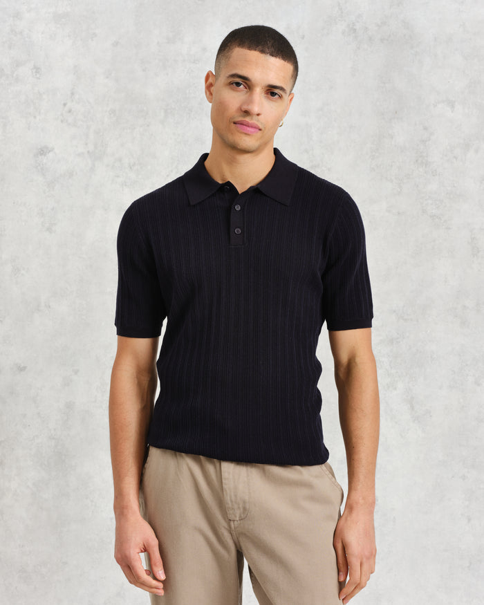 WAX LONDON NAPLES STRIPPED KNIT POLO - 4 COLORS