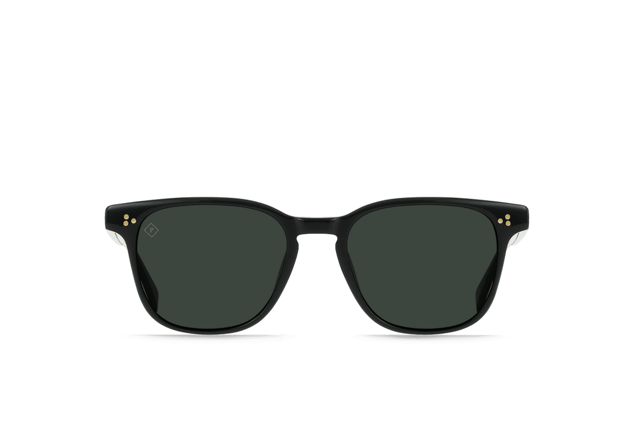 RAEN ALVEZ SUNGLASSES - RECYCLED BLACK/GREEN POLARIZED