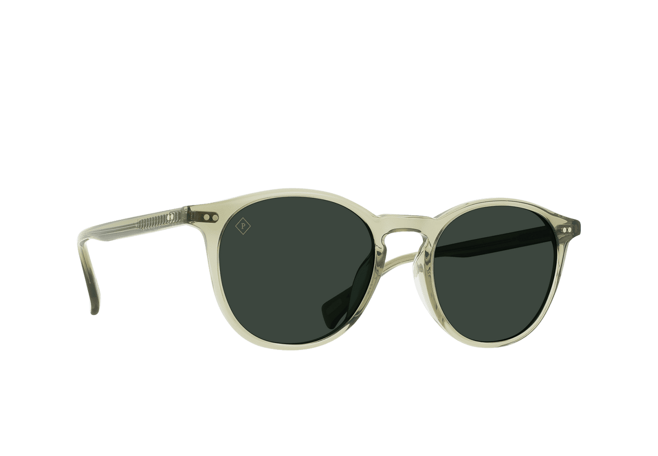 RAEN BASQ ROUND SUNGLASSES - CAMBRIA/ GREEN POLARIZED