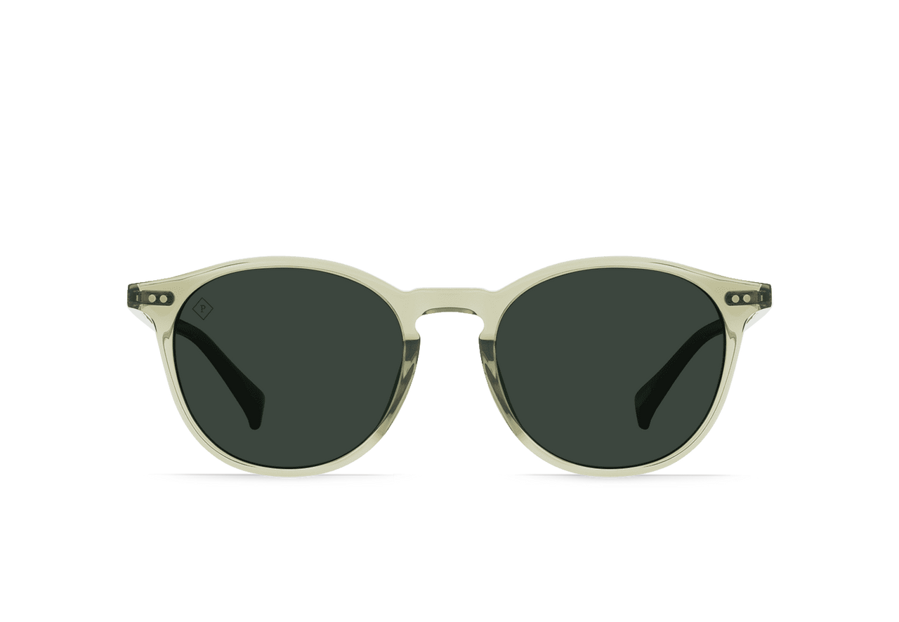 RAEN BASQ ROUND SUNGLASSES - CAMBRIA/ GREEN POLARIZED