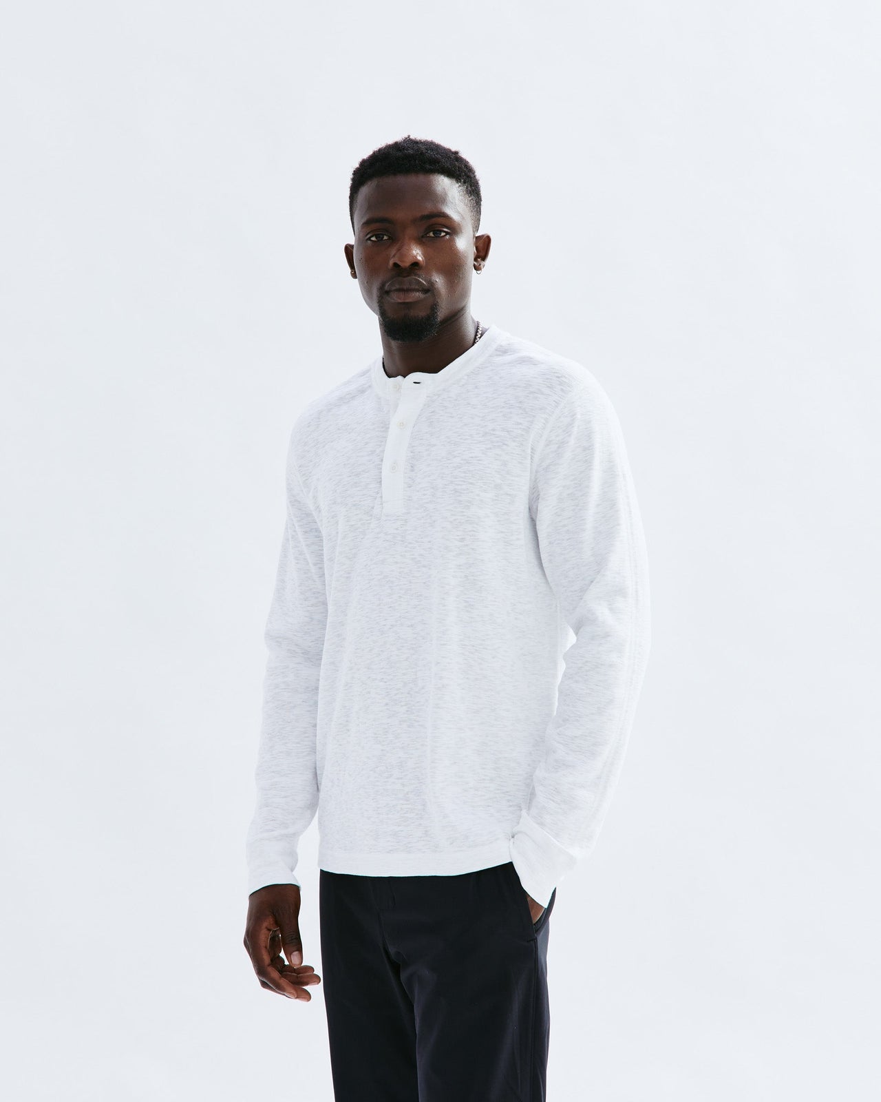 REIGNING CHAMP 1X1 SLUB LONG SLEEVE HENLEY - 3 COLORS