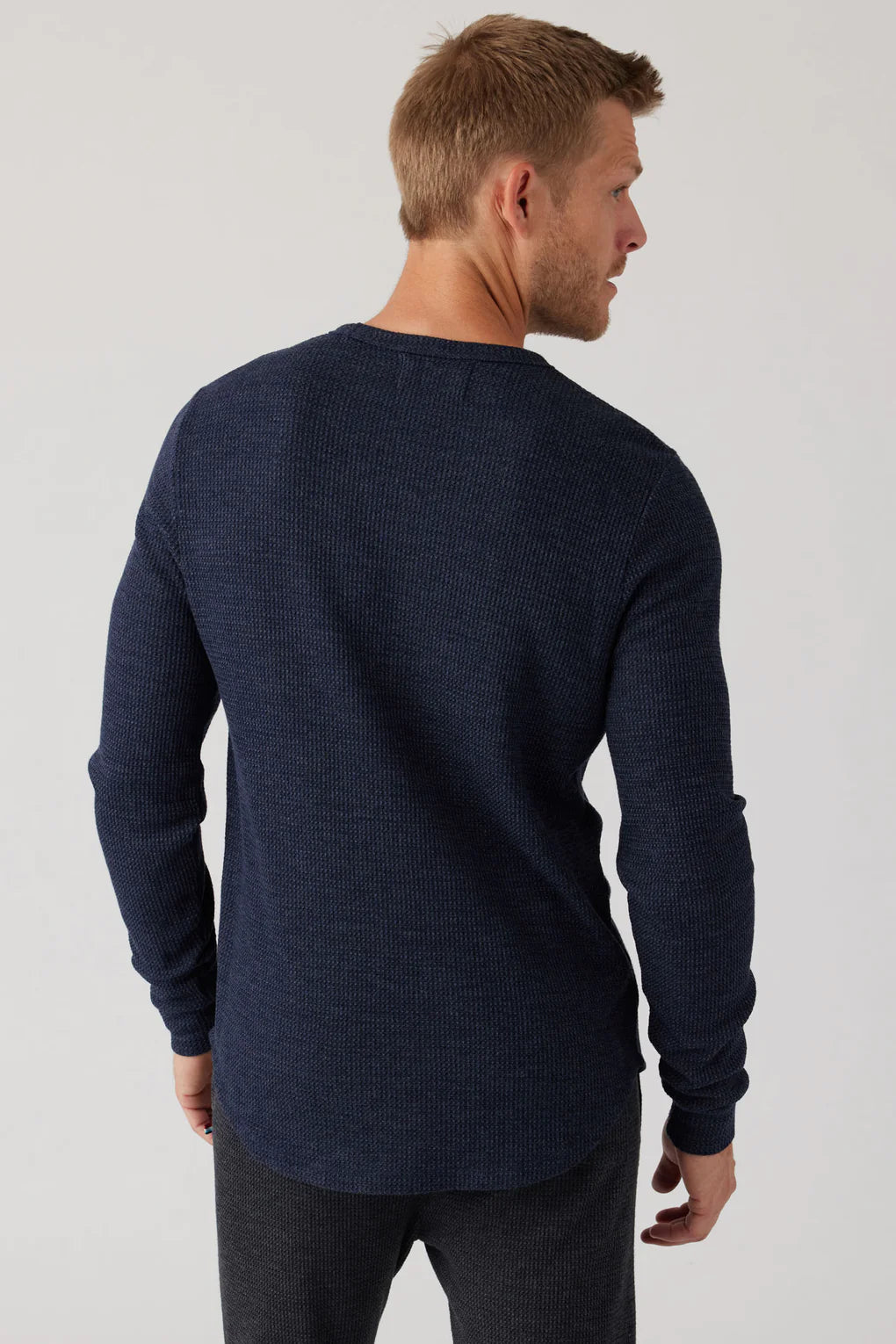 SOL ANGELES MENS THERMAL LONG SLEEVE CREW - INDIGO