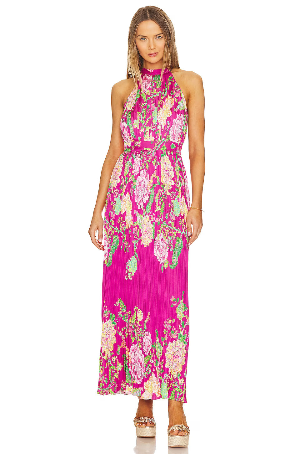 ROCOCO SAND CHLOE LONG DRESS - FUCHSIA PINK