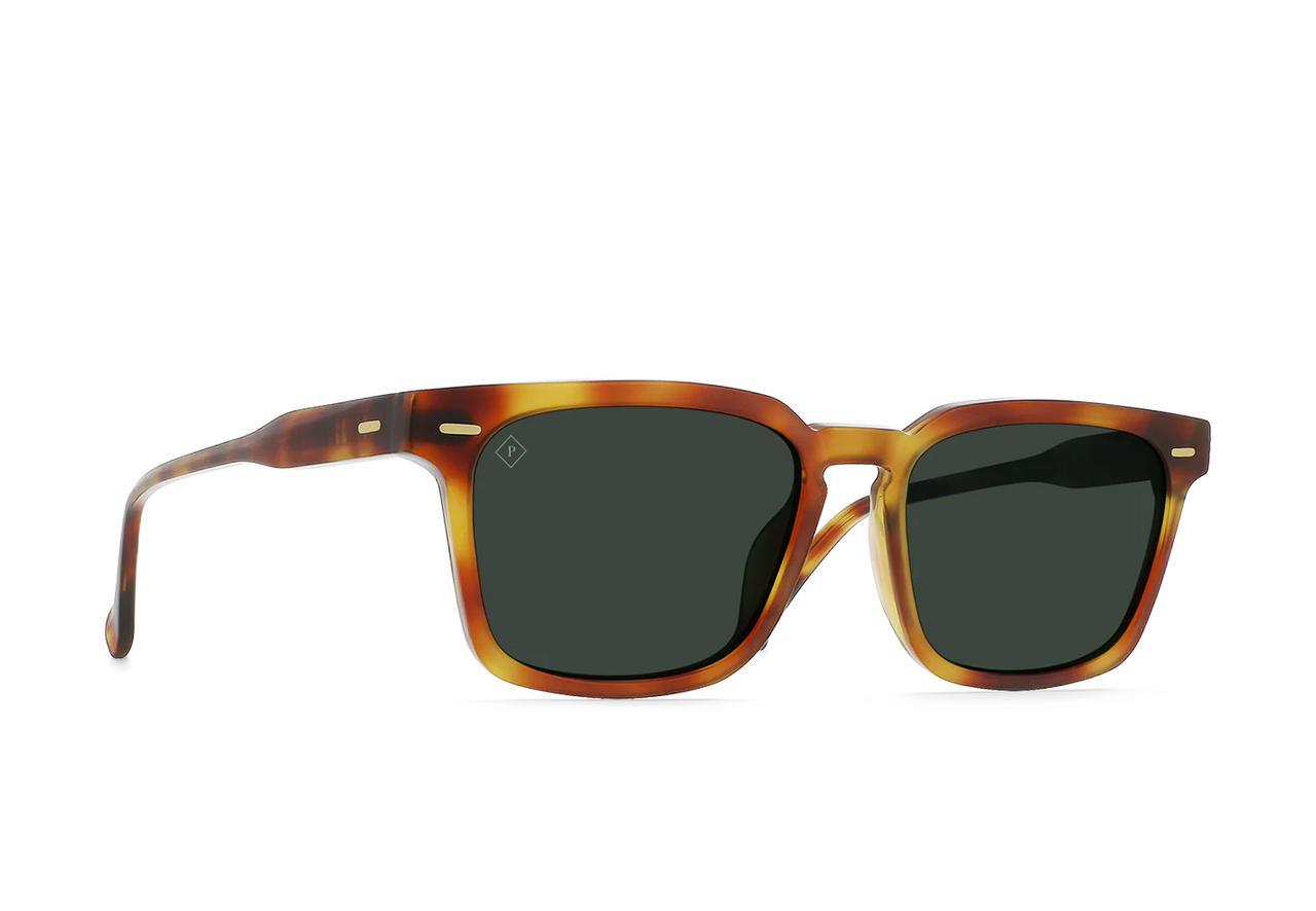 RAEN ADIN SQUARE SUNGLASSES - SPLIT MOAB TORTOISE / GREEN POLARIZED