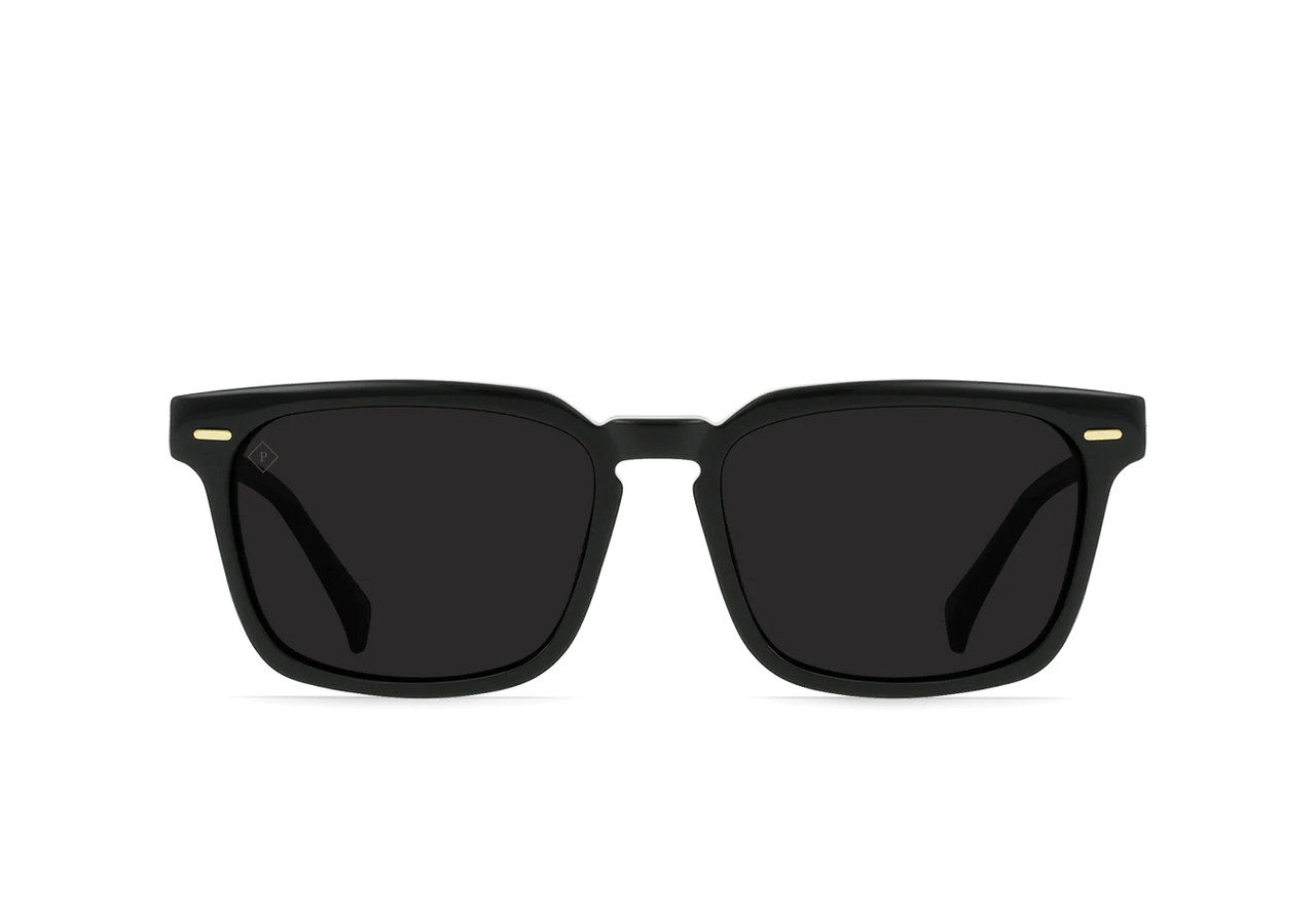 RAEN ADIN SQUARE SUNGLASSES - RECYCLED BLACK / DARK SMOKE POLARIZED