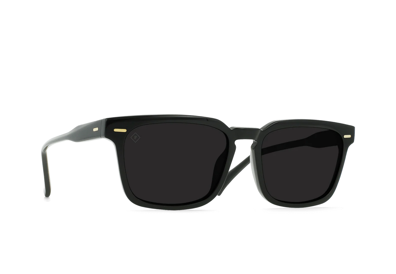 RAEN ADIN SQUARE SUNGLASSES - RECYCLED BLACK / DARK SMOKE POLARIZED