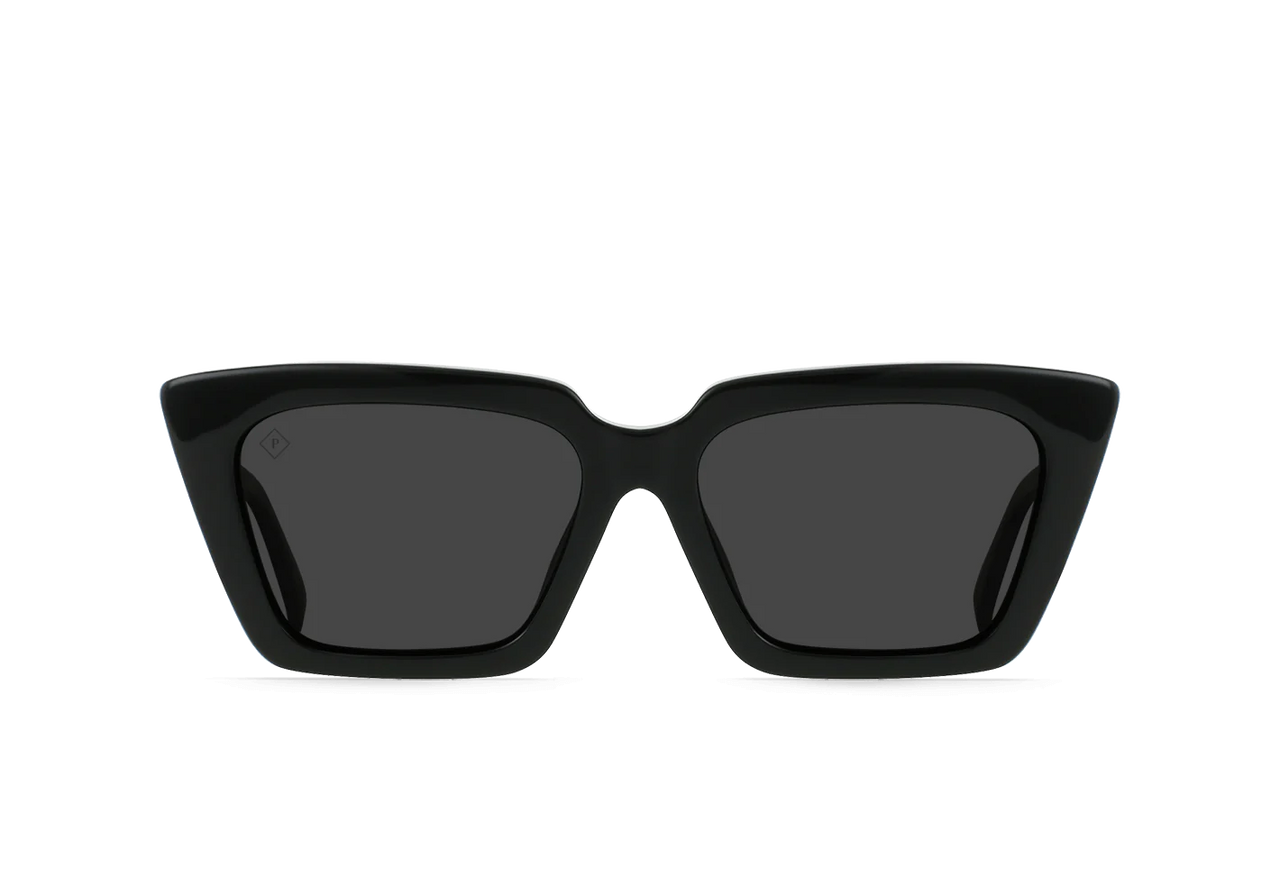 RAEN KEERA CAT-EYE GLASSES - RECYCLED BLACK/ SMOKE POLARIZED